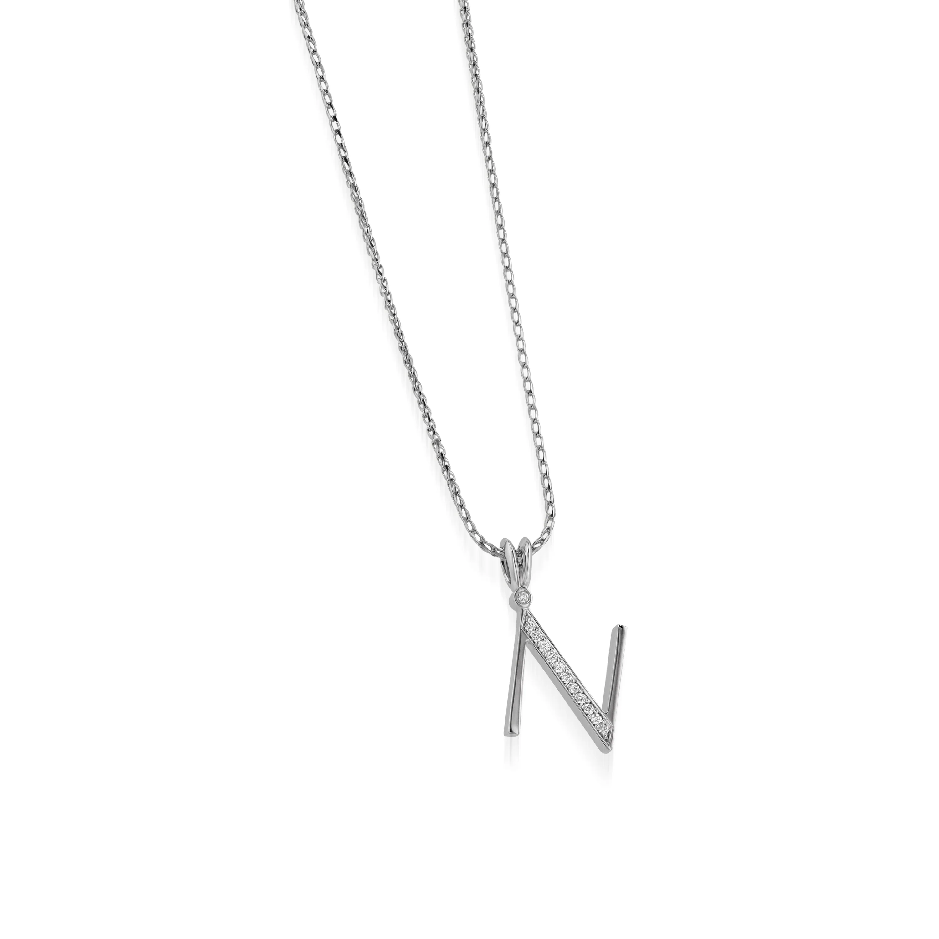 Initial N Diamond Medallion Pendant - Image 3