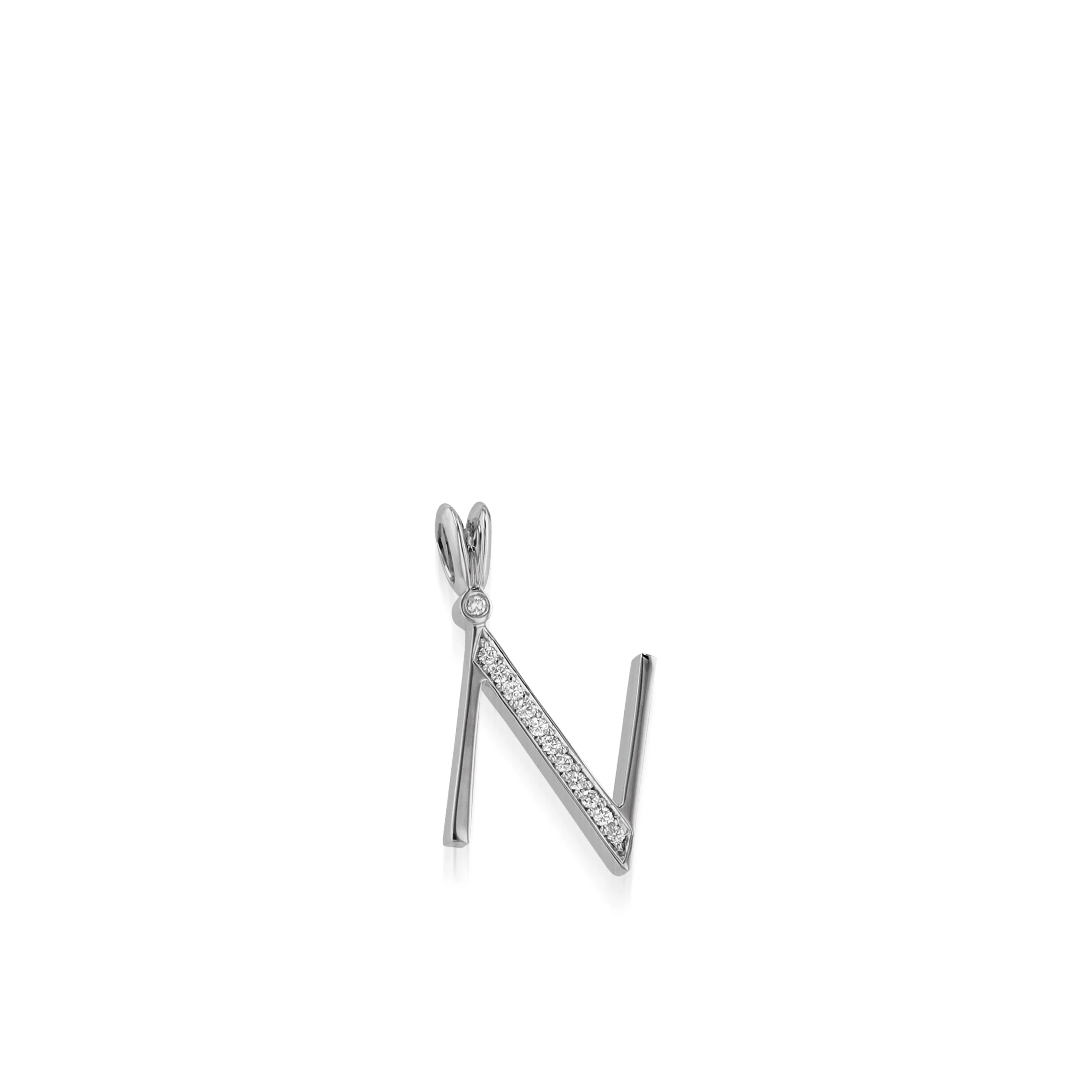 Initial N Diamond Medallion Pendant - Image 5