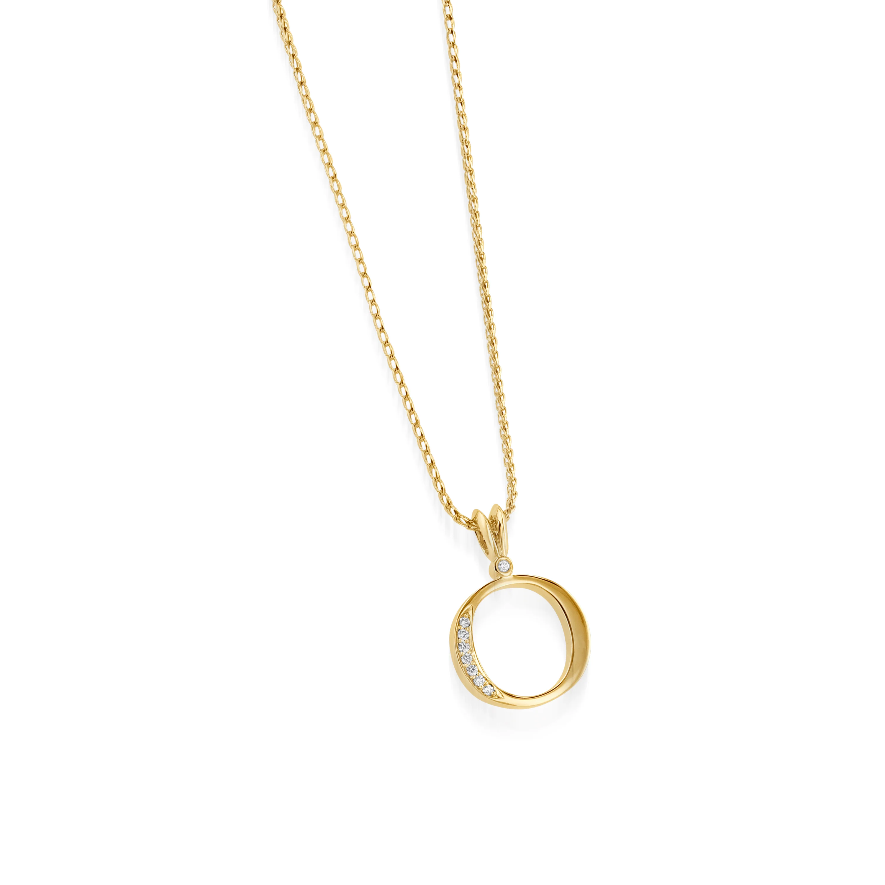 Initial O Diamond Medallion Pendant