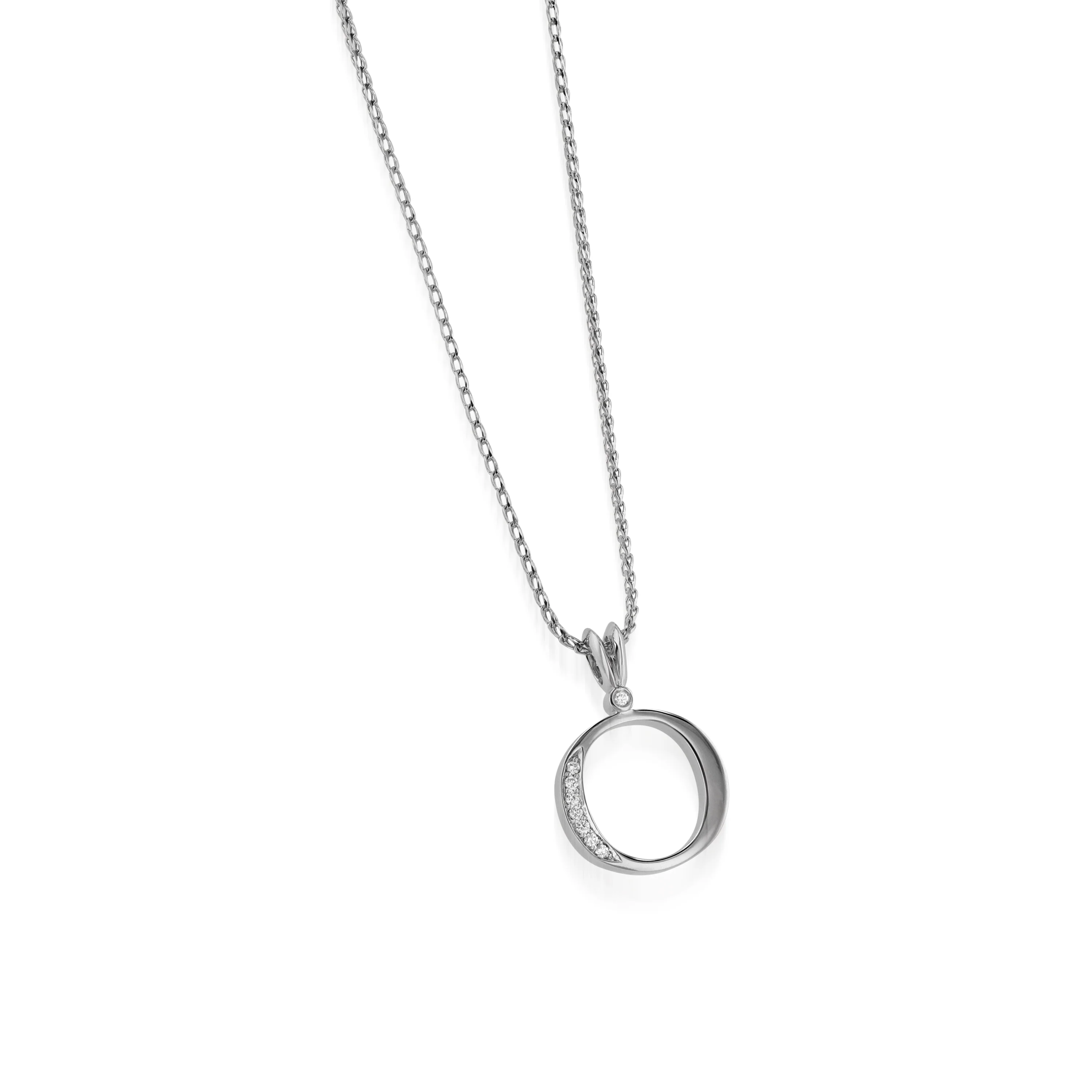 Initial O Diamond Medallion Pendant - Image 3
