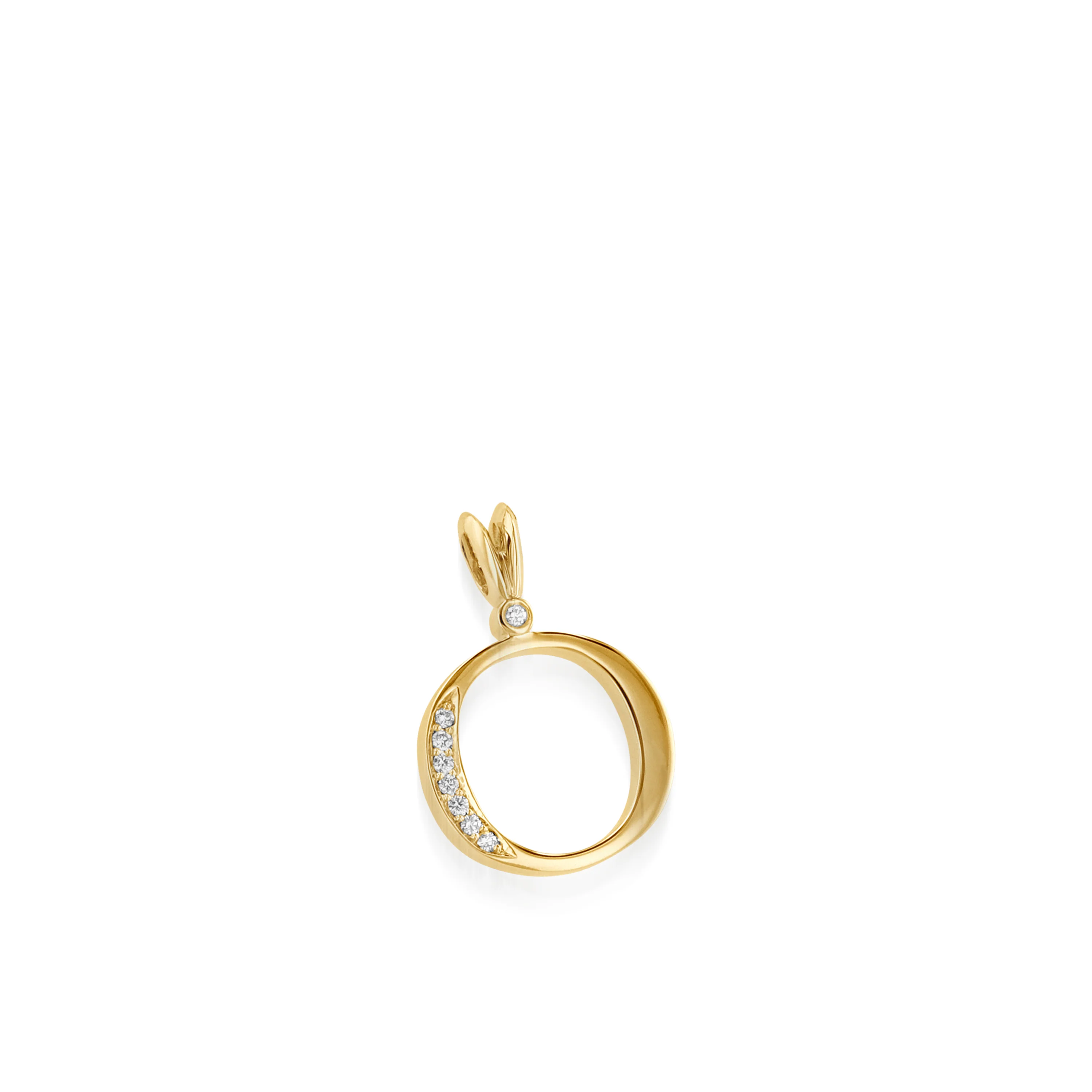 Initial O Diamond Medallion Pendant - Image 4