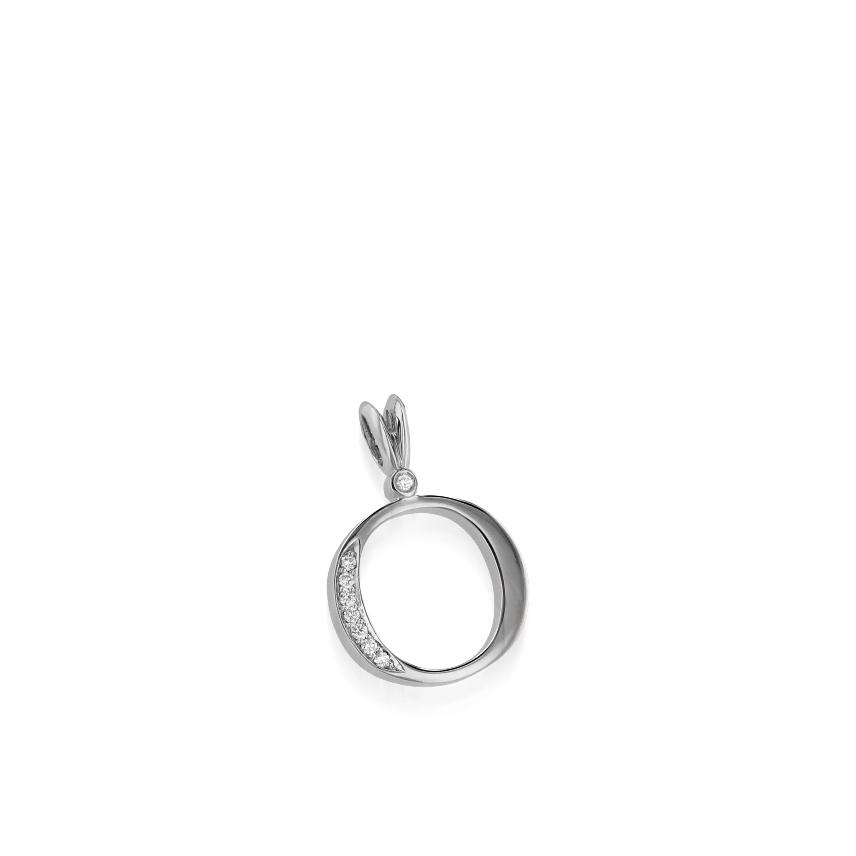 Initial O Diamond Medallion Pendant - Image 5