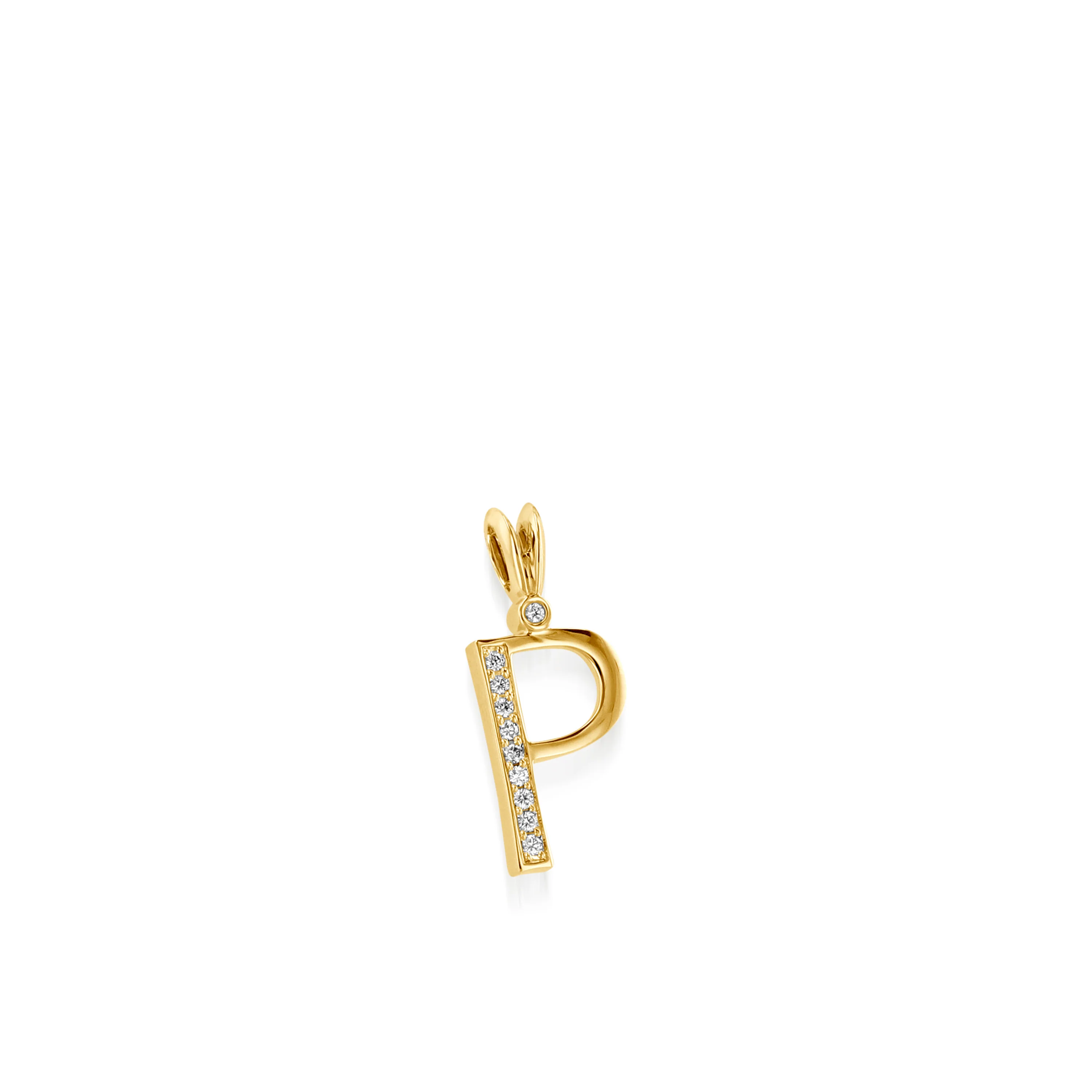 Initial P Diamond Medallion Pendant - Image 4