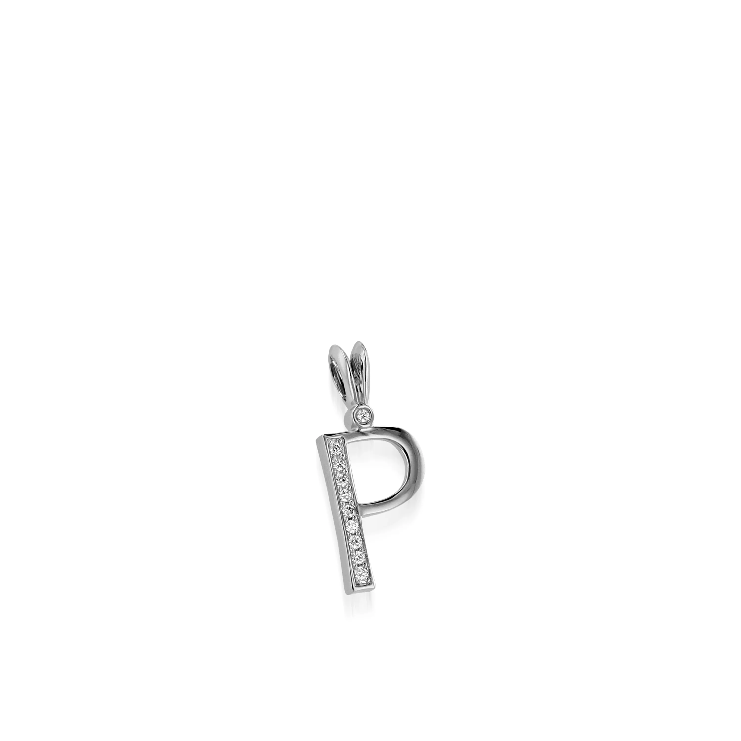 Initial P Diamond Medallion Pendant - Image 5