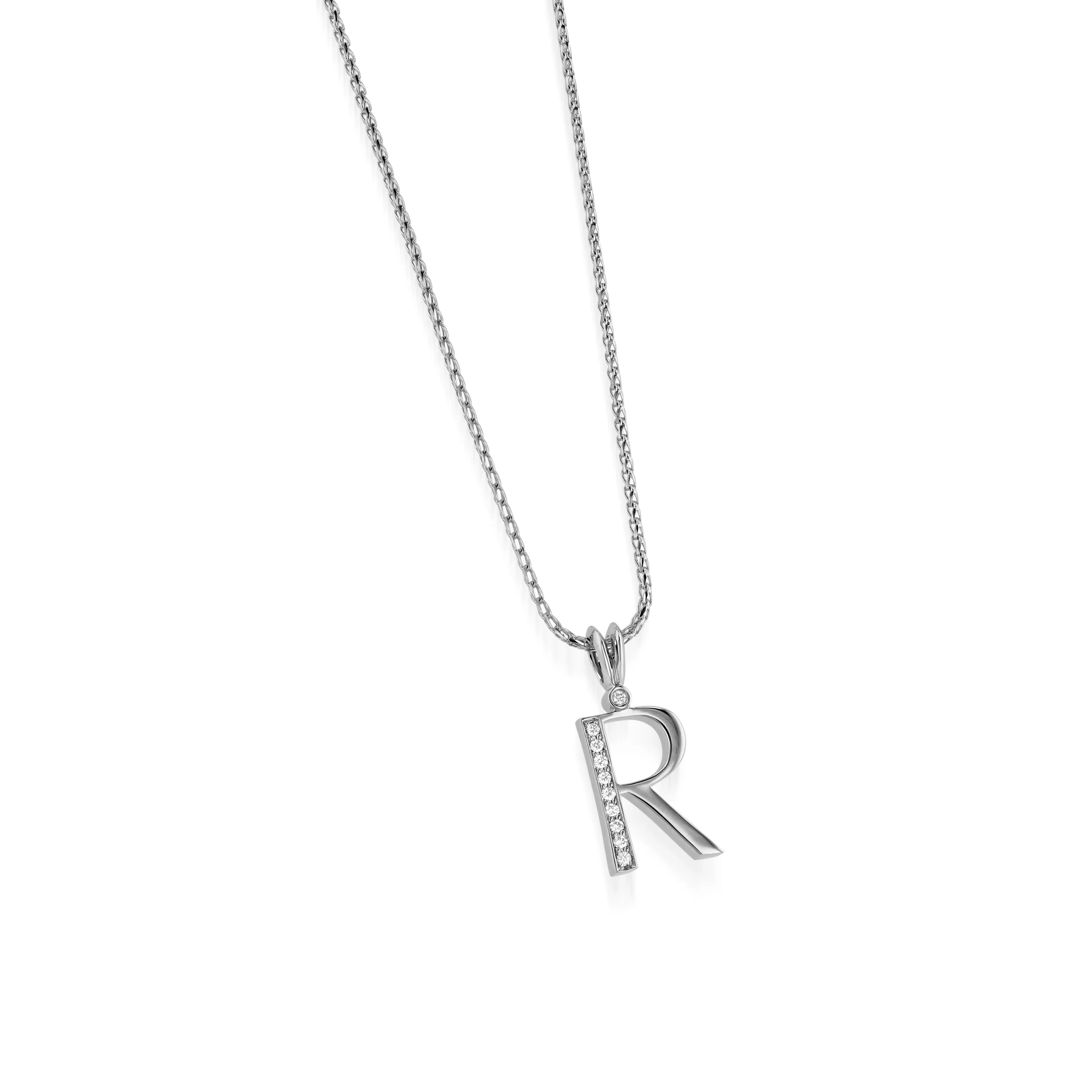 Initial R Diamond Medallion Pendant - Image 3