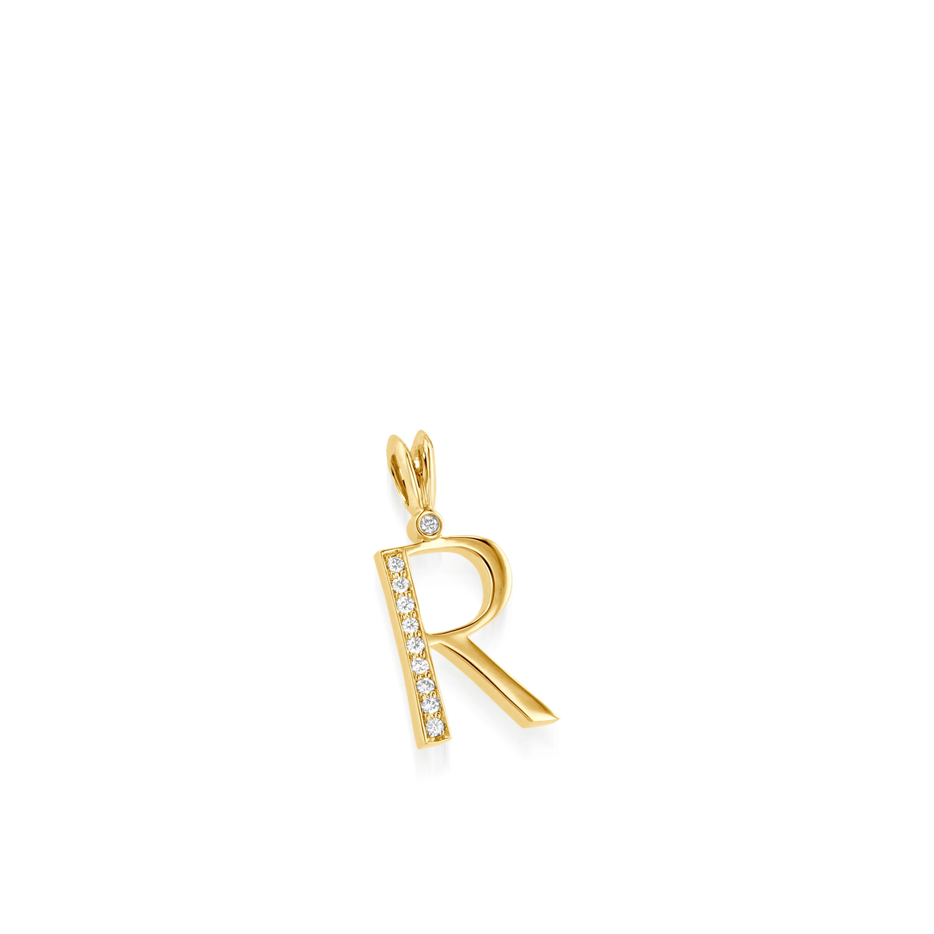 Initial R Diamond Medallion Pendant - Image 4