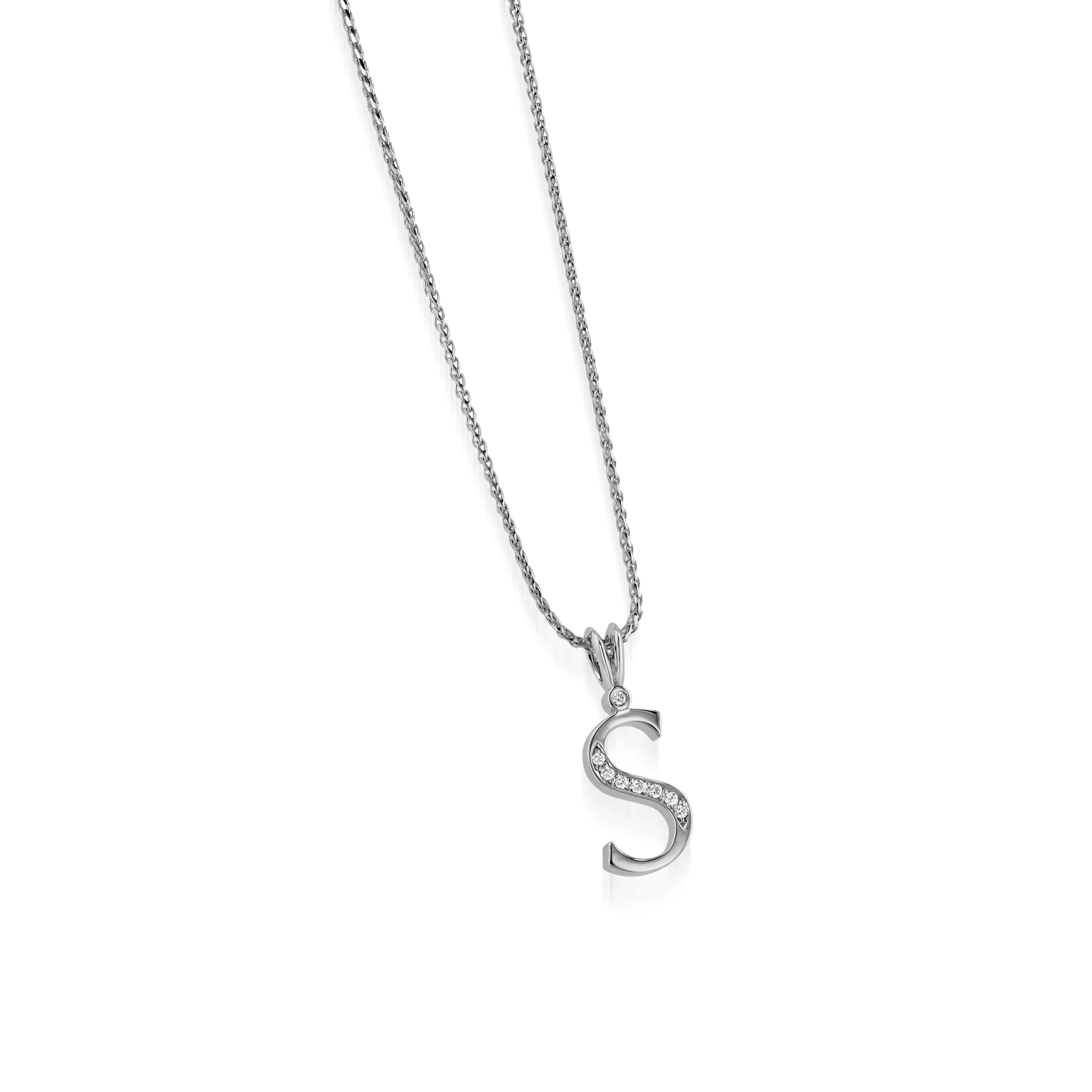 Initial S Diamond Medallion Pendant - Image 3