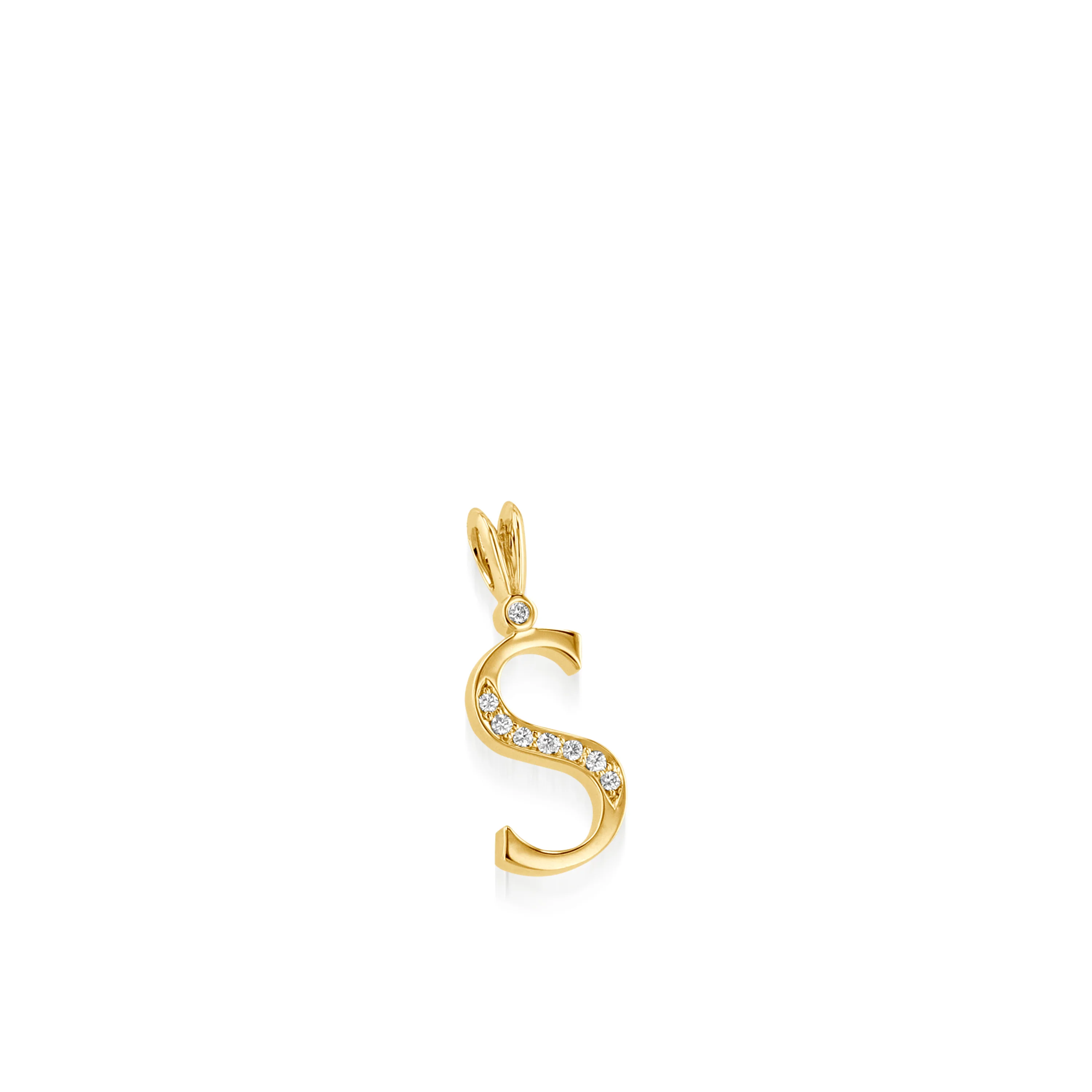 Initial S Diamond Medallion Pendant - Image 4