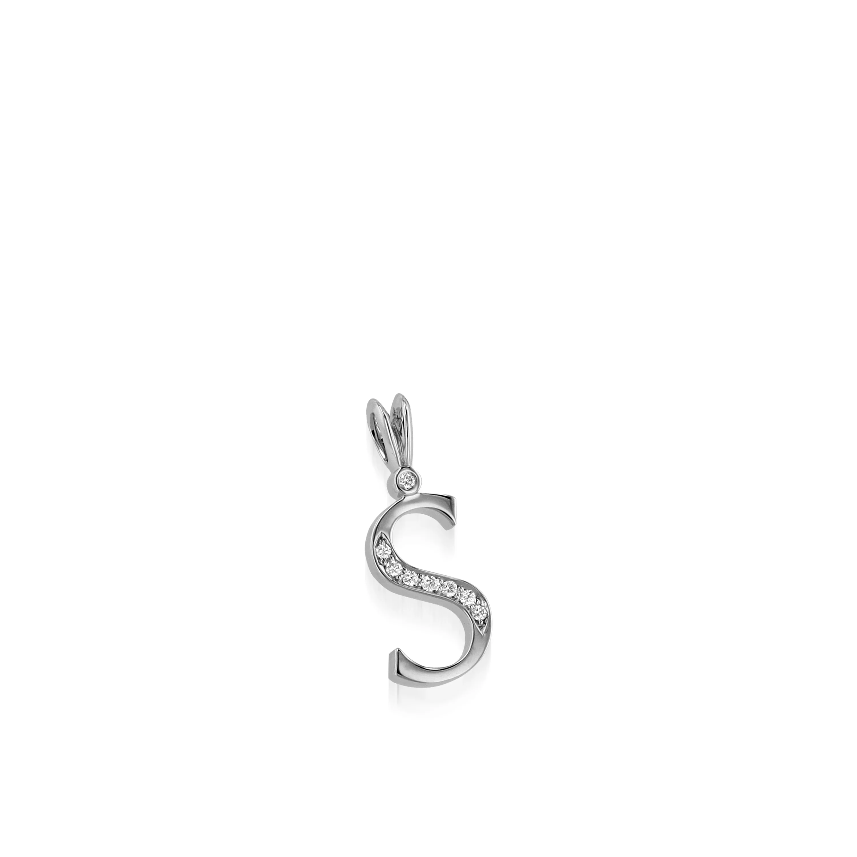 Initial S Diamond Medallion Pendant - Image 5