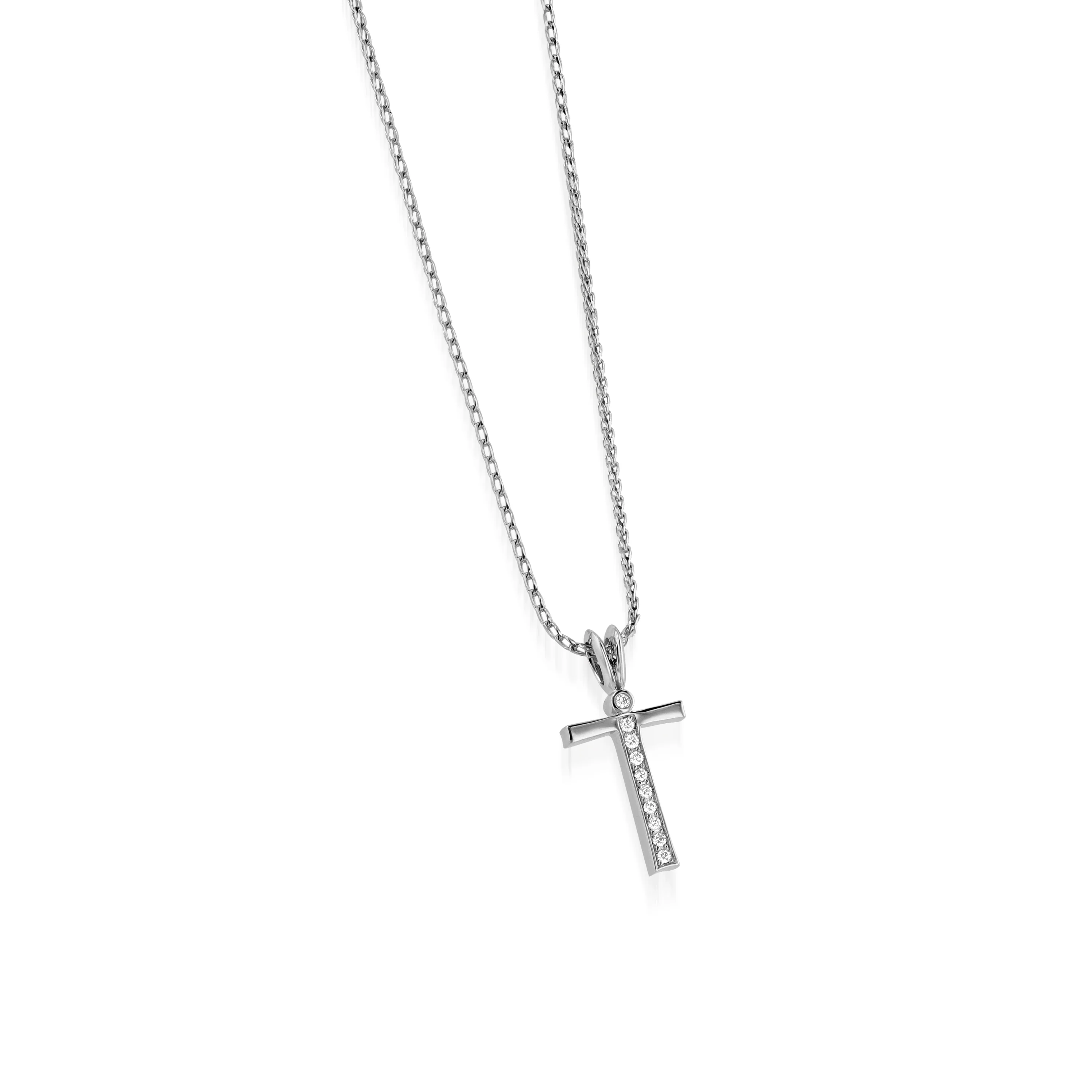 Initial T Diamond Medallion Pendant - Image 3