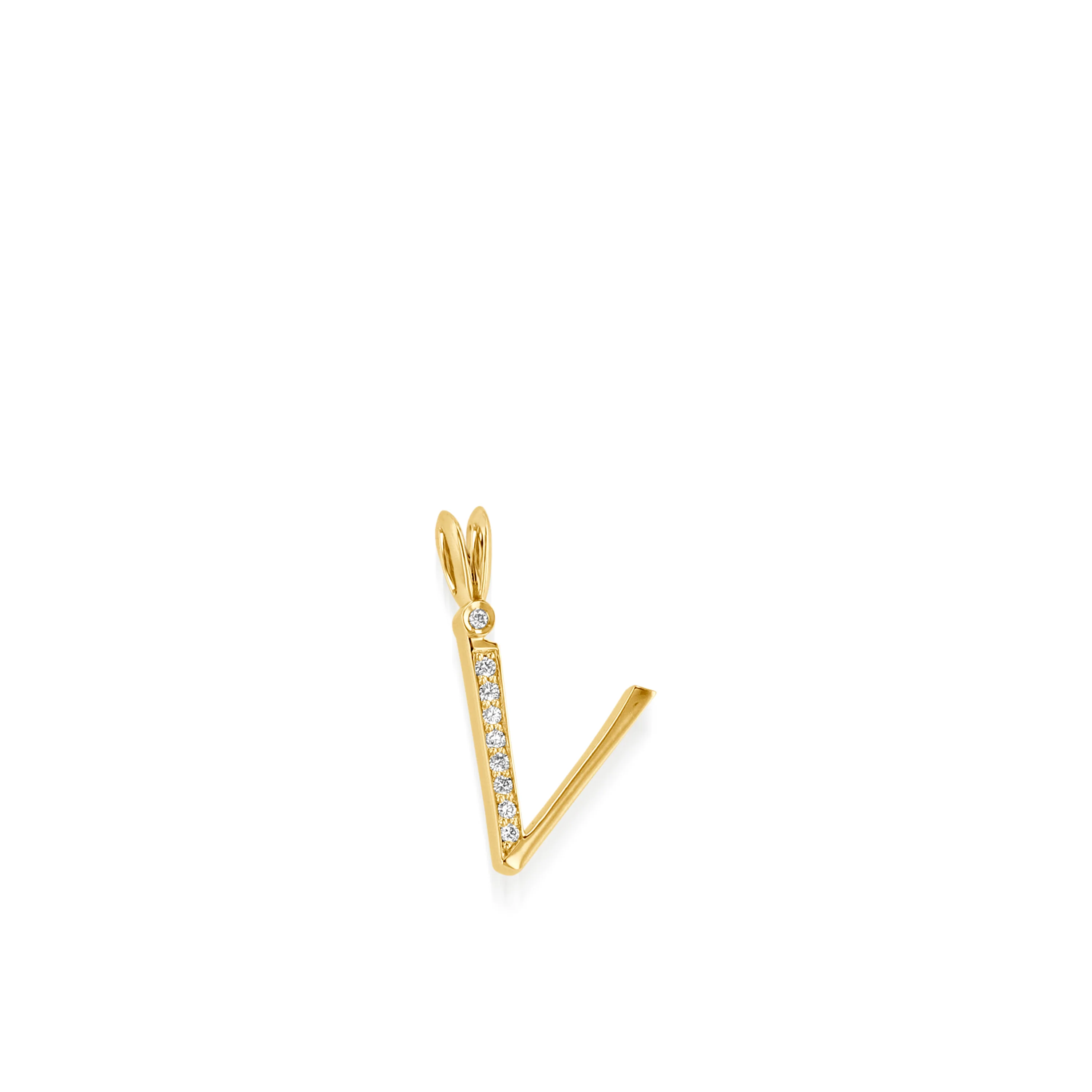 Initial V Diamond Medallion Pendant - Image 4