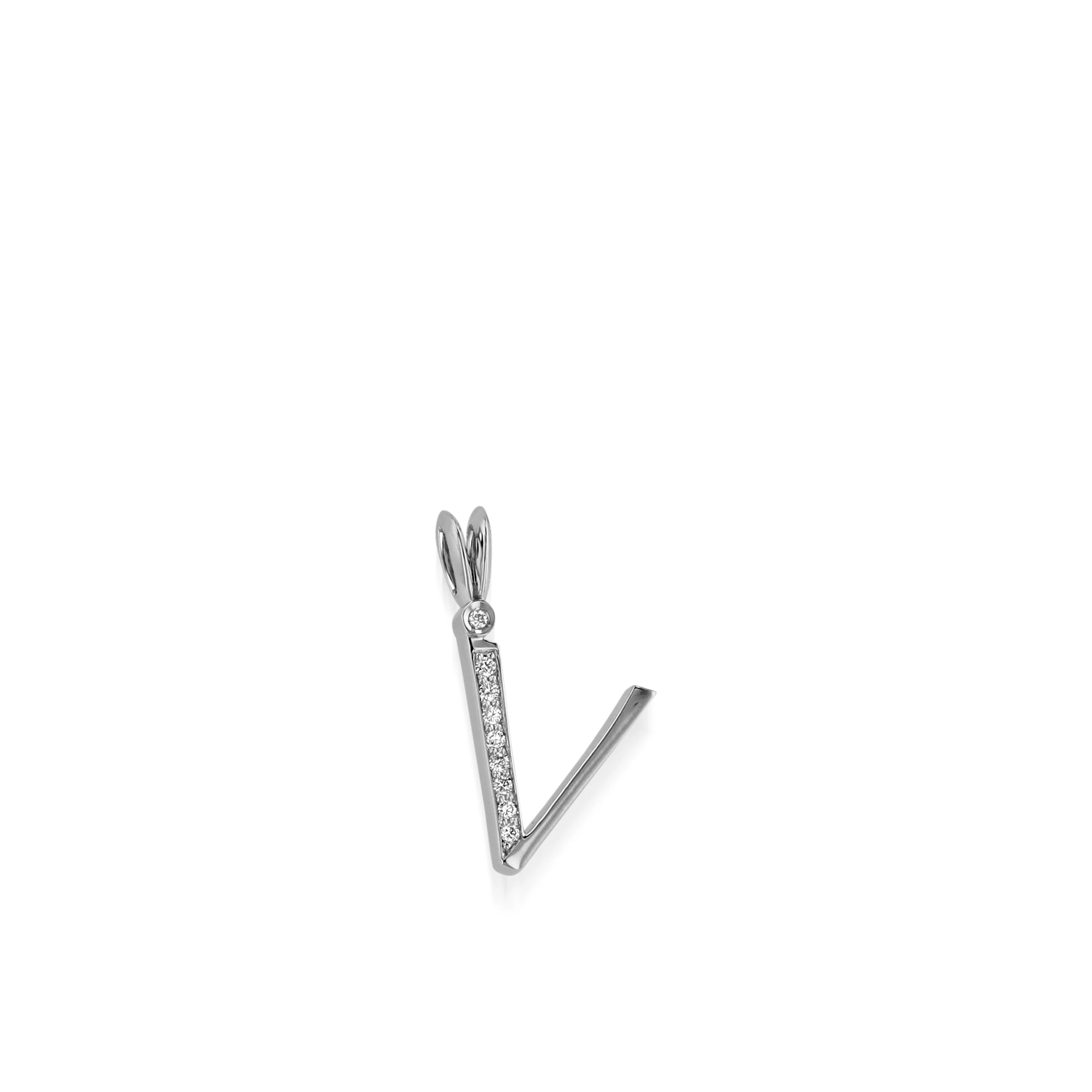 Initial V Diamond Medallion Pendant - Image 5