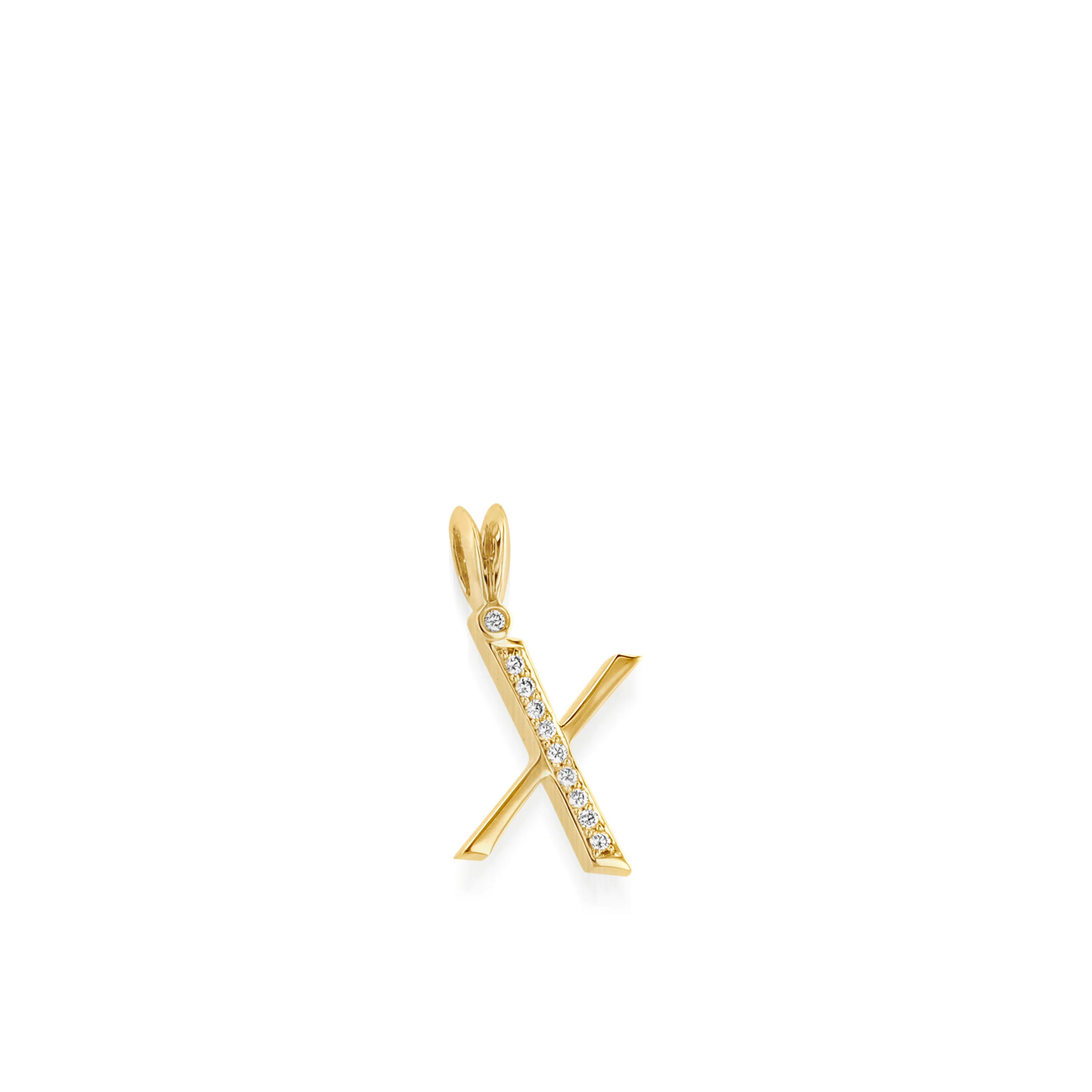 Initial X Diamond Medallion Pendant - Image 4