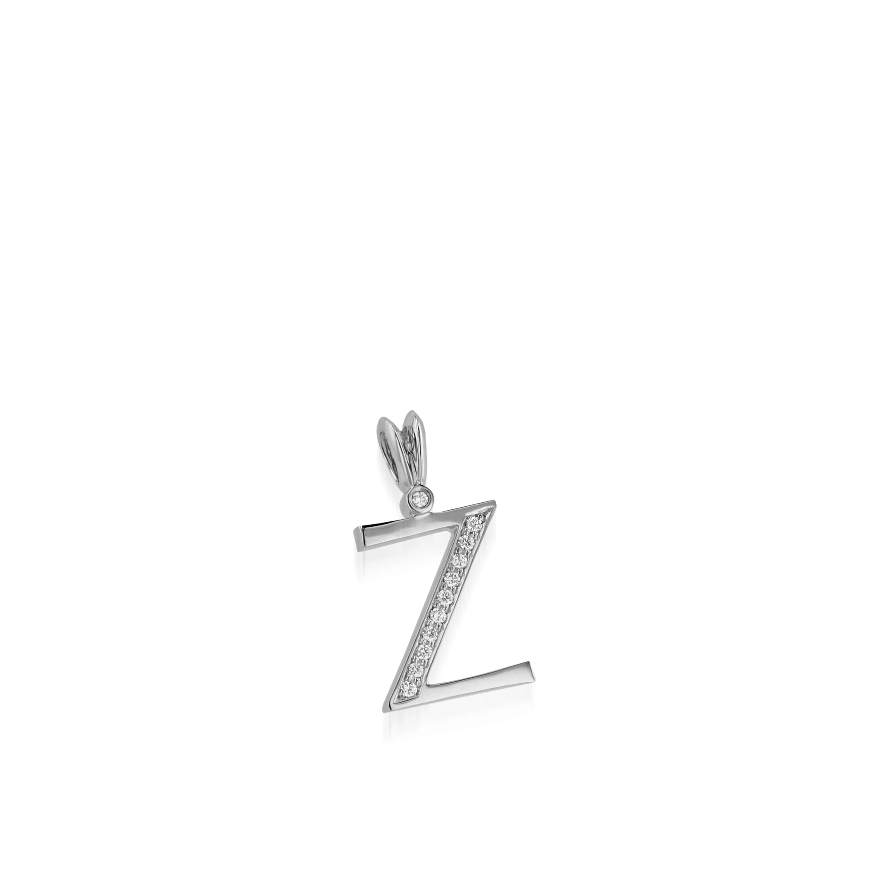 Initial Z Diamond Medallion Pendant - Image 5