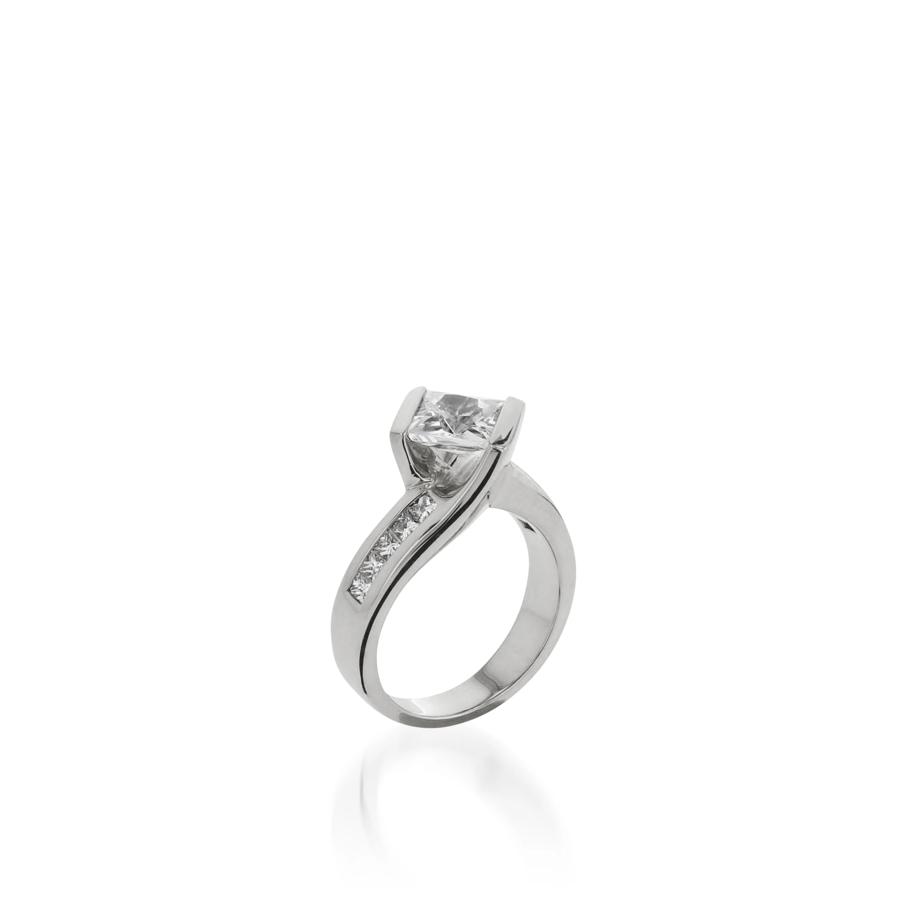 Intrigue Princess Cut White Gold Engagement Ring - Image 3