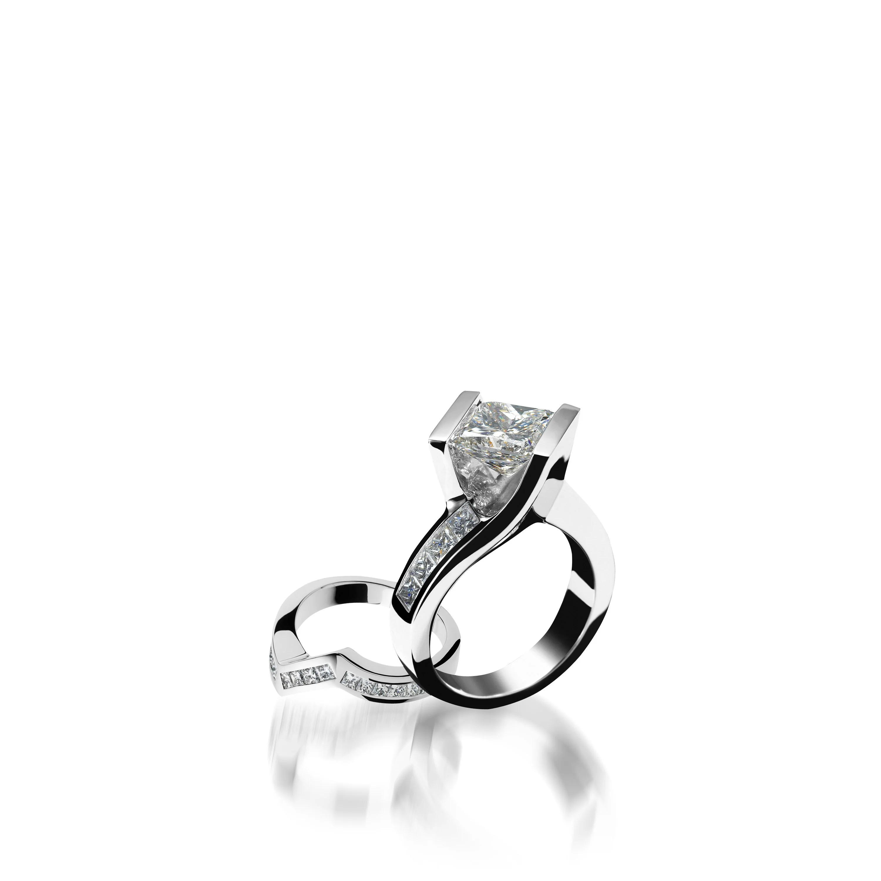 Intrigue Princess Cut White Gold Engagement Ring - Image 5