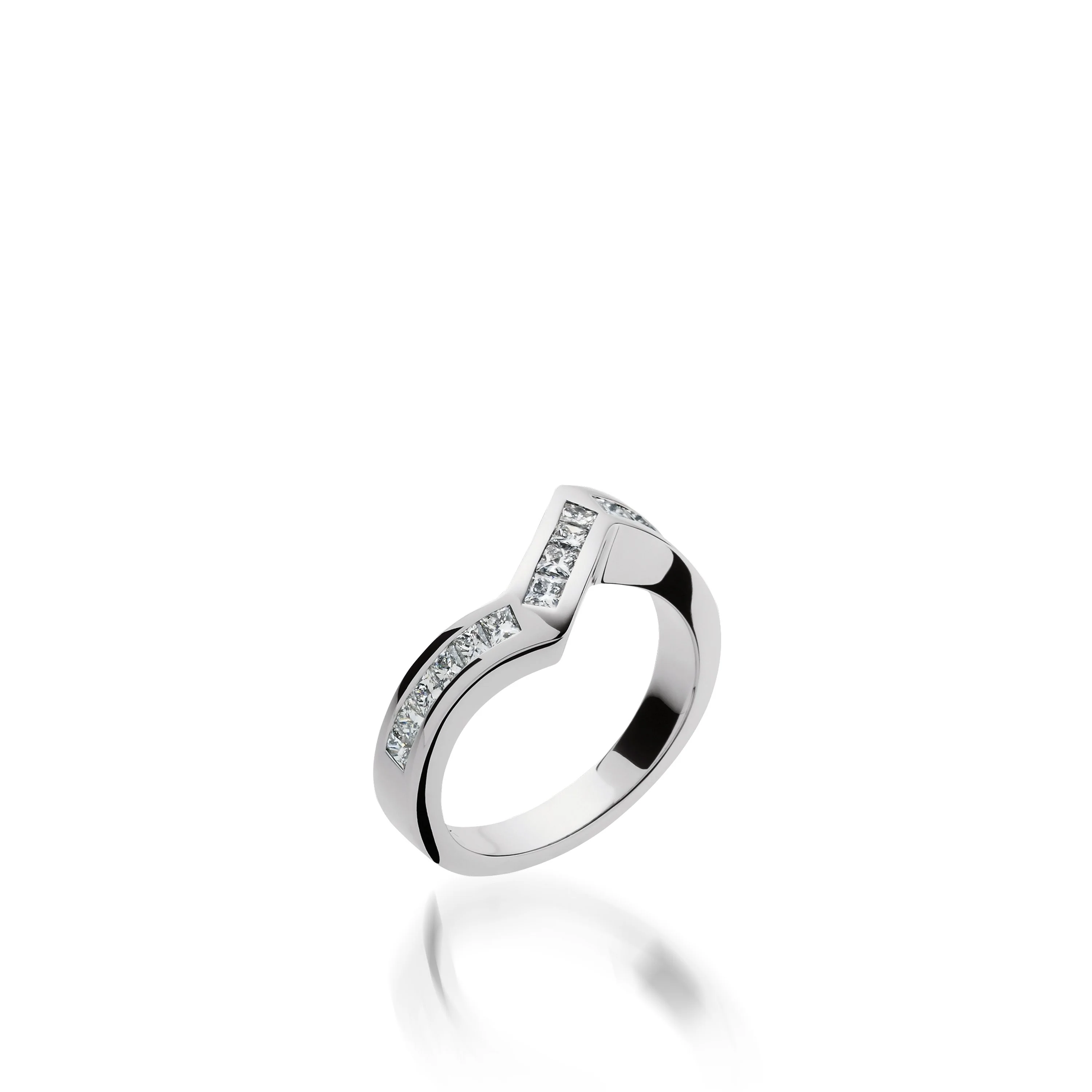 Intrigue Princess Cut White Gold Engagement Ring - Image 6