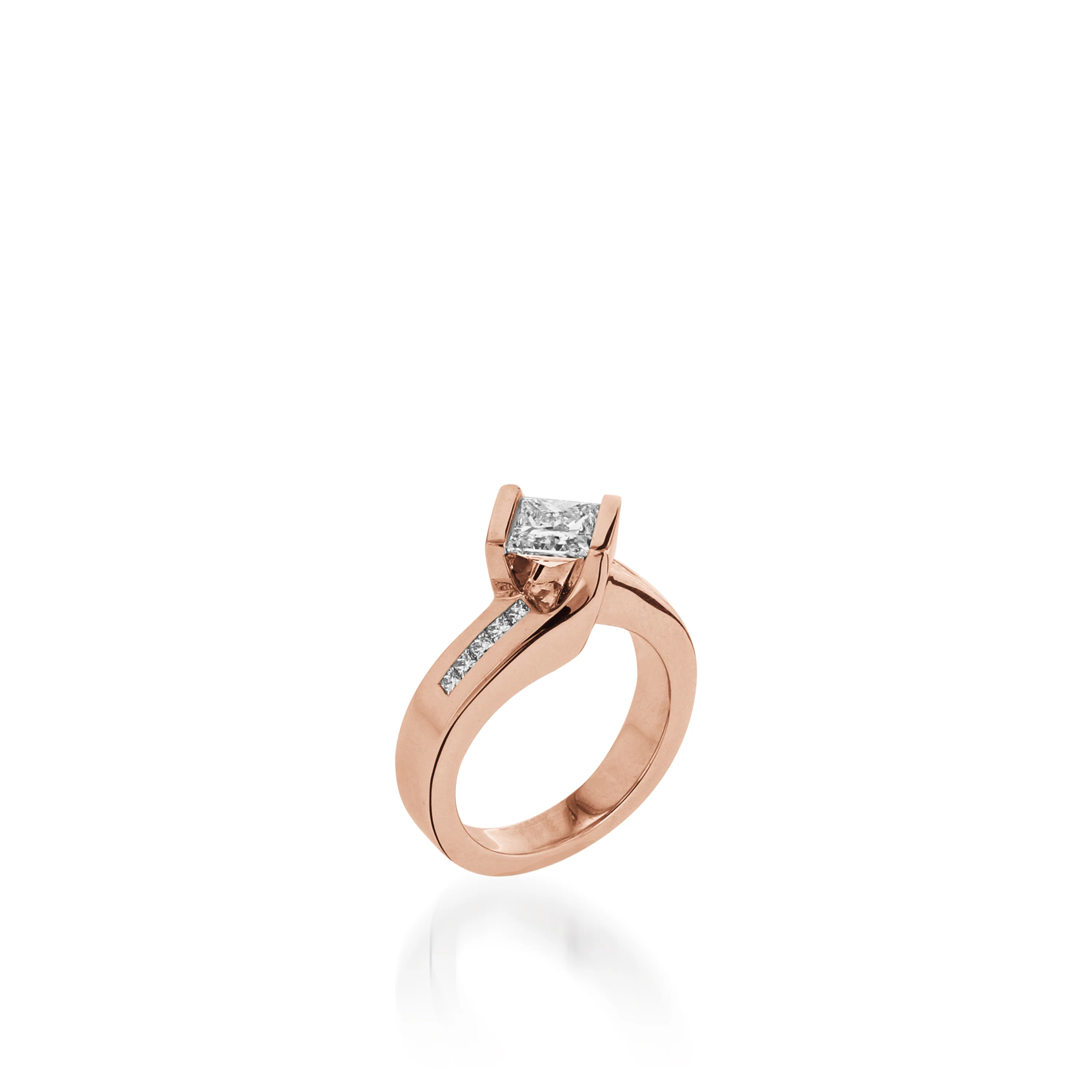 Intrigue Princess Cut Yellow Gold Engagement Ring - Image 8