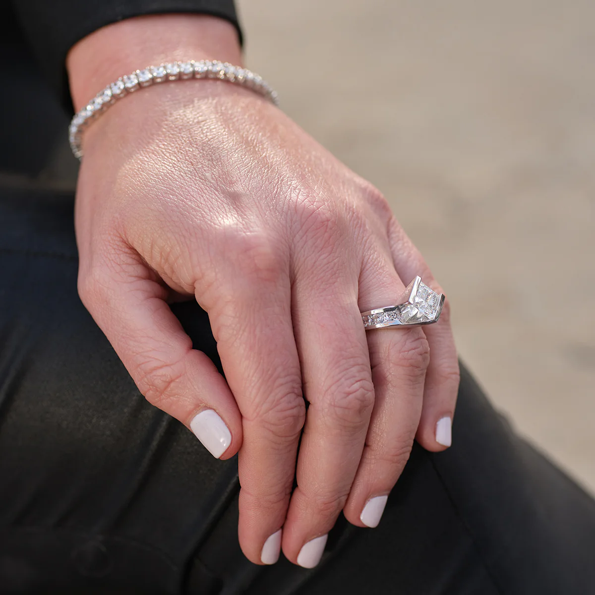 Intrigue Princess Cut Yellow Gold Engagement Ring - Image 9