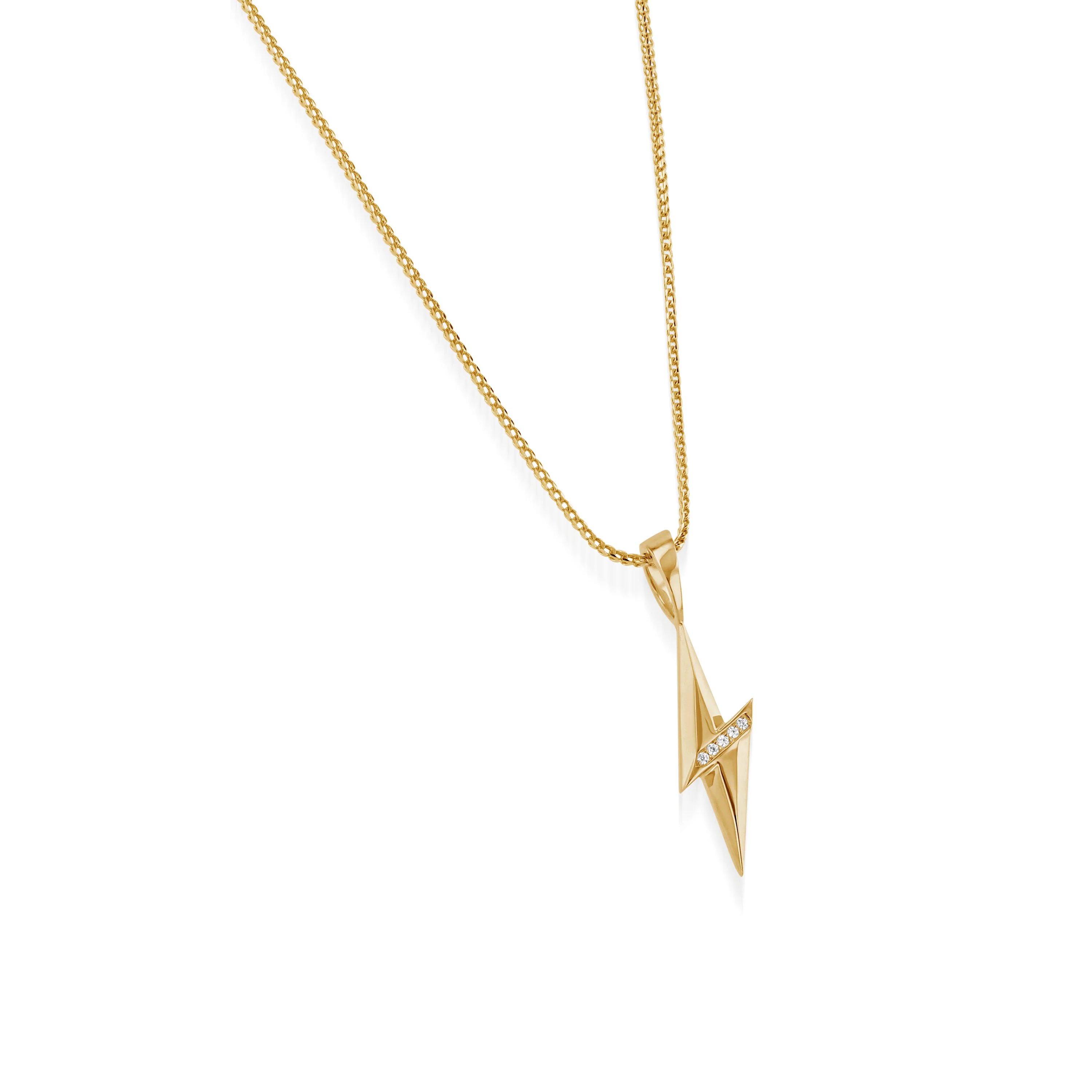 Lightning Bolt Diamond Medallion Pendant