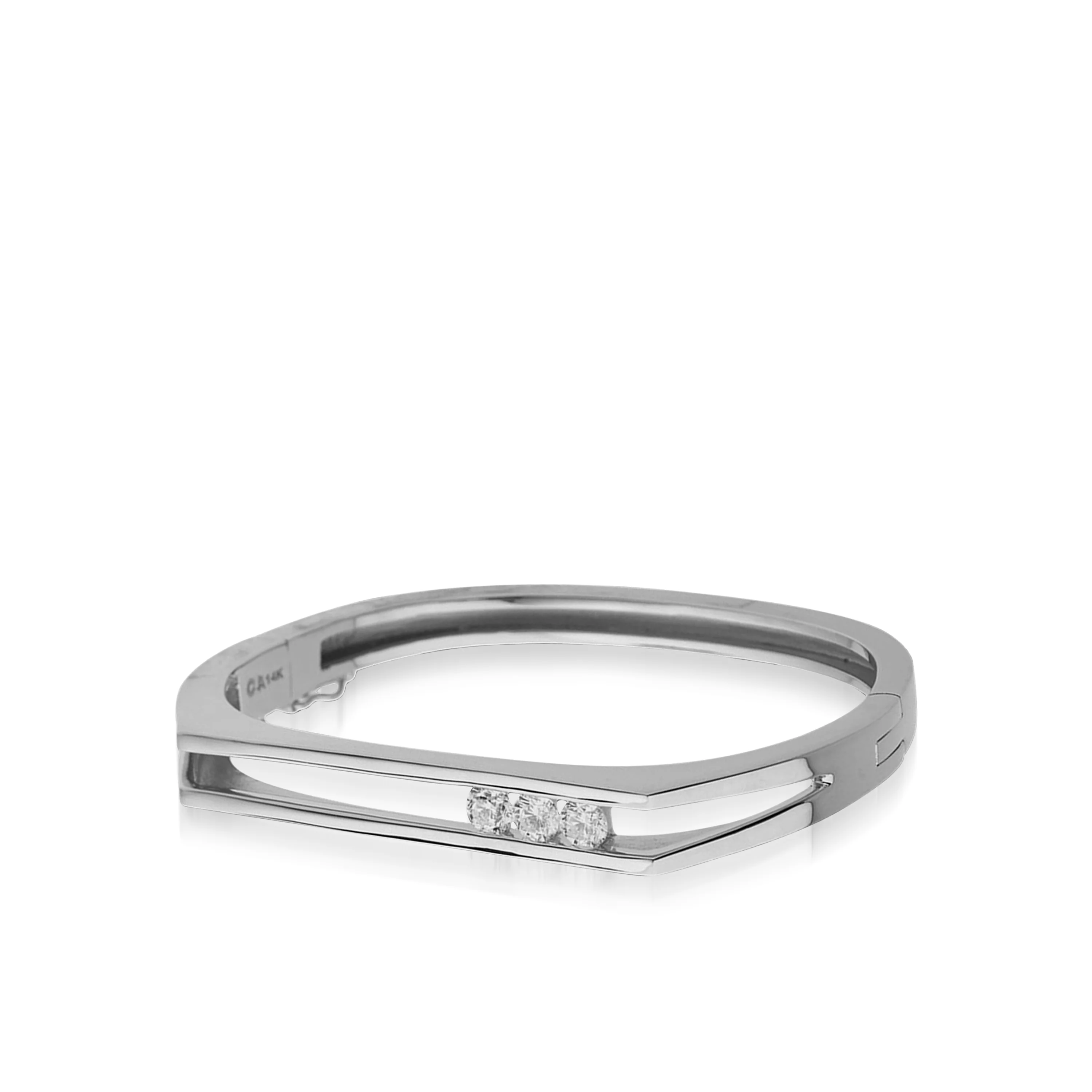 Lines 1.00 Carat Diamond Hinged Bracelet - Image 5