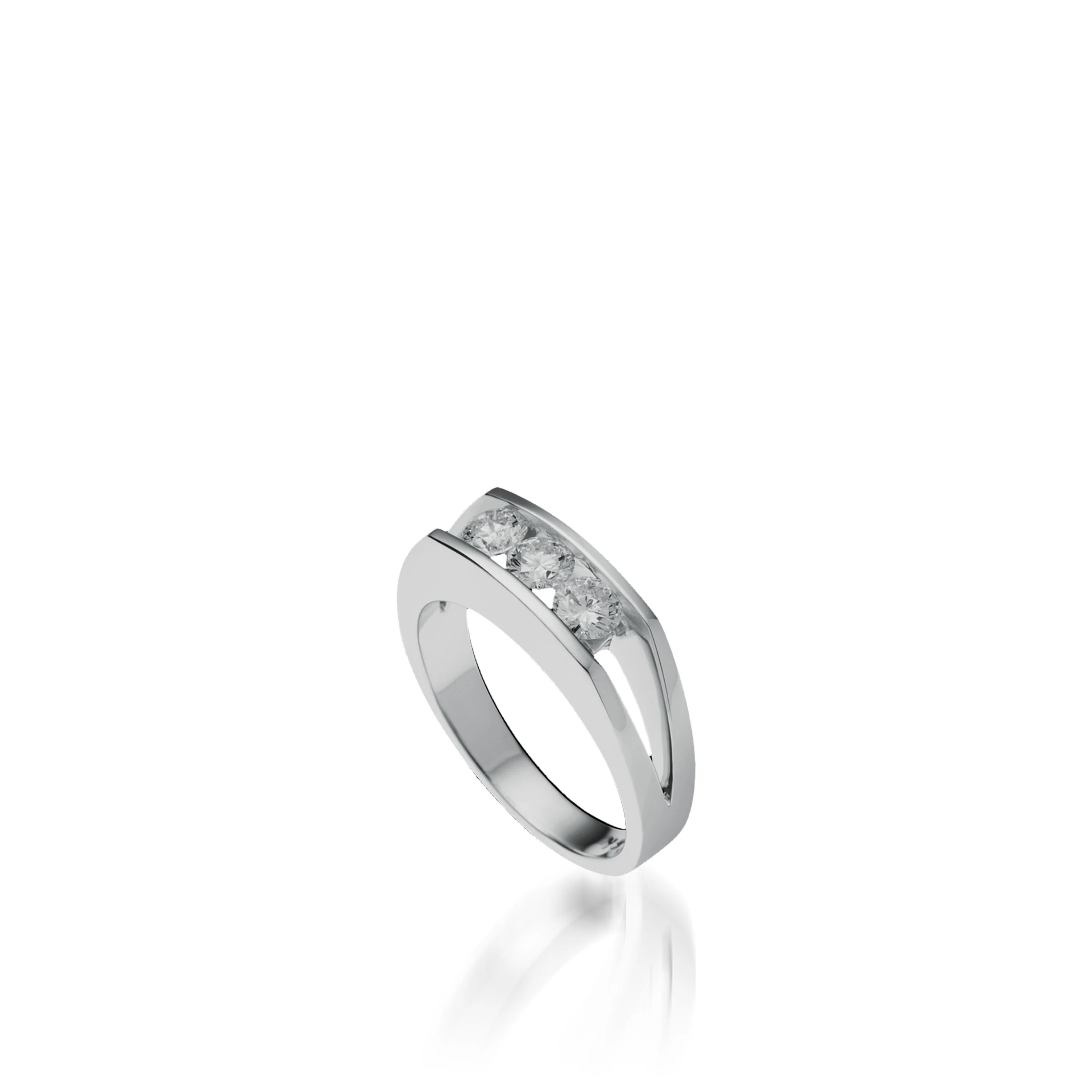 Lines 3-Stone Anniversary Ring - Image 4