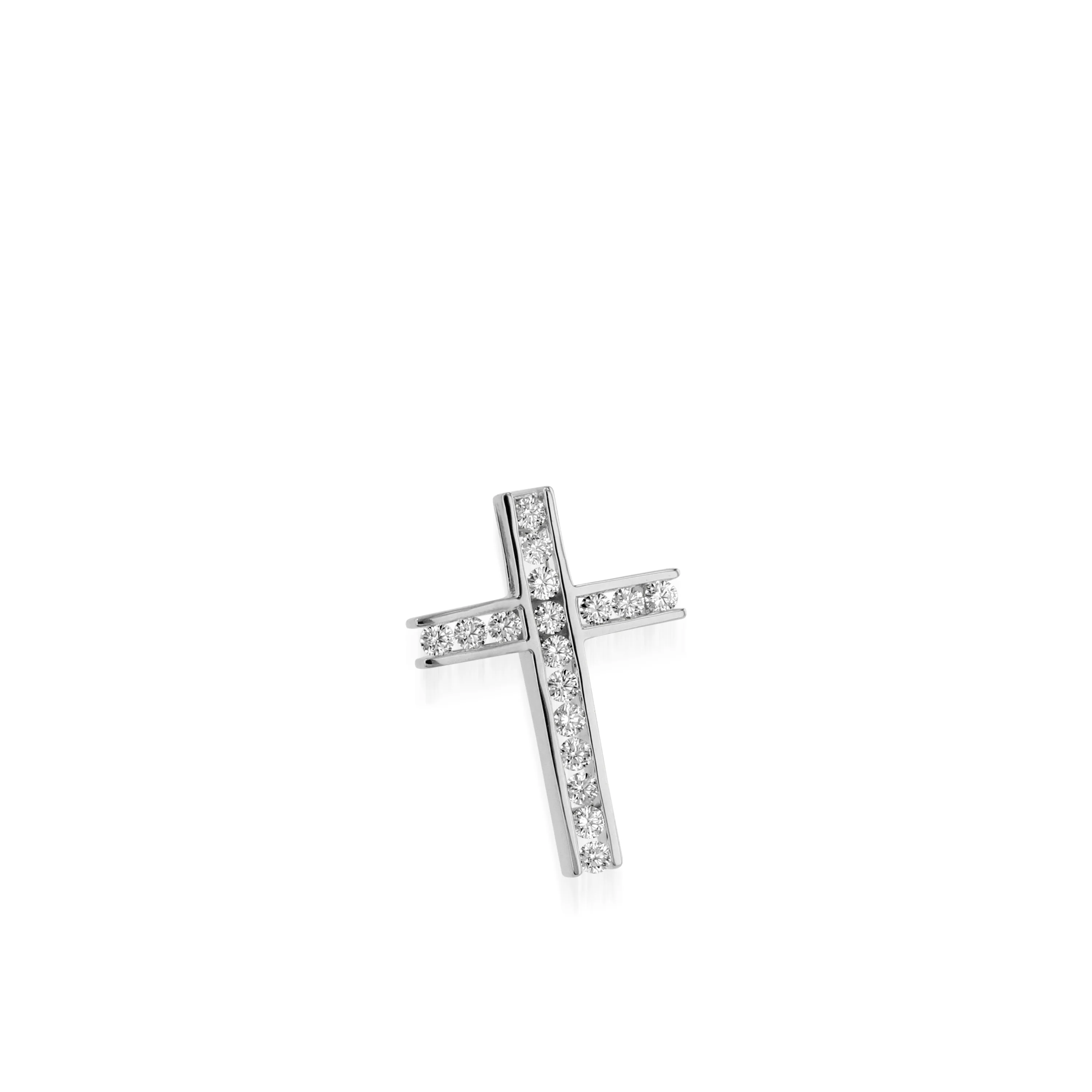 Lines Diamond Cross Medallion Pendant - Image 5