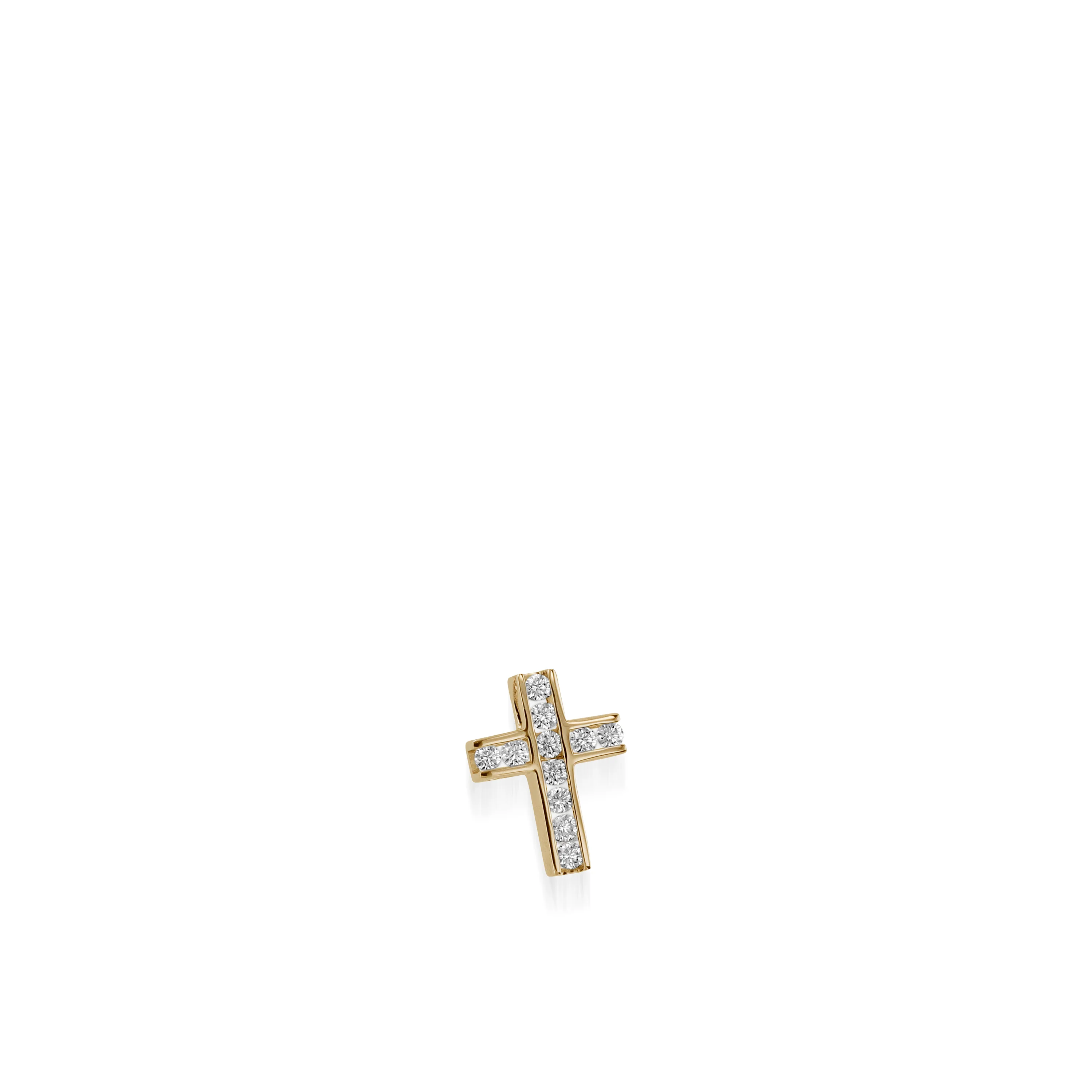 Lines Petite Diamond Cross Medallion Pendant - Image 4