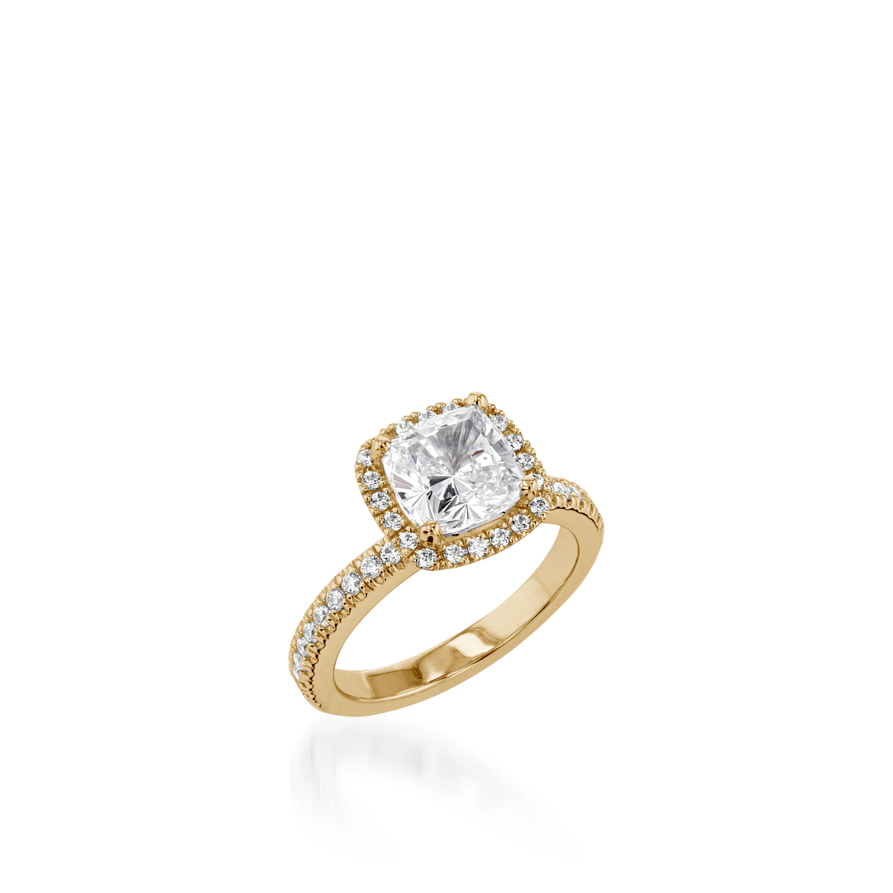 Majesty Cushion Yellow Gold Engagement Ring