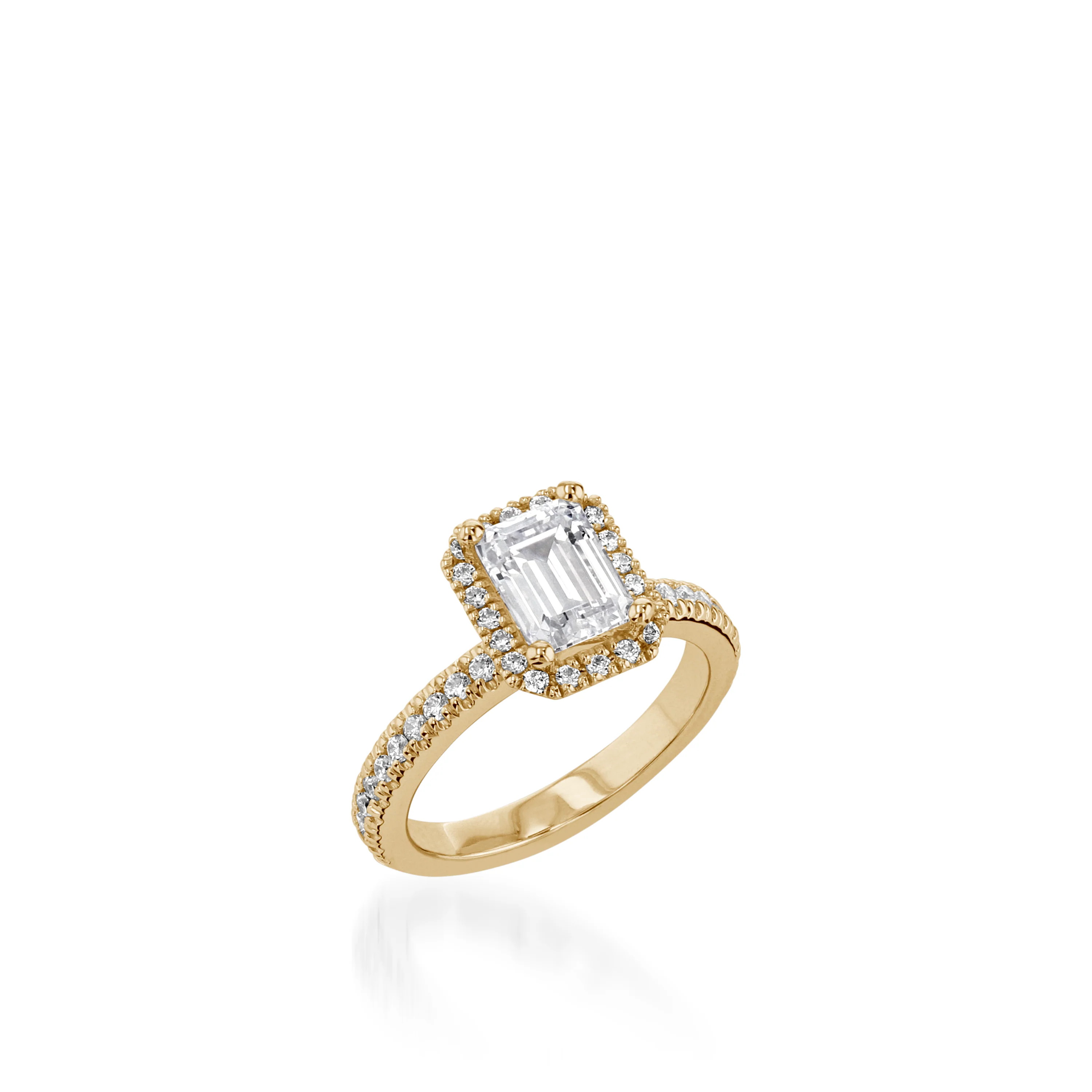 Majesty Emerald Cut White Gold Engagement Ring - Image 2