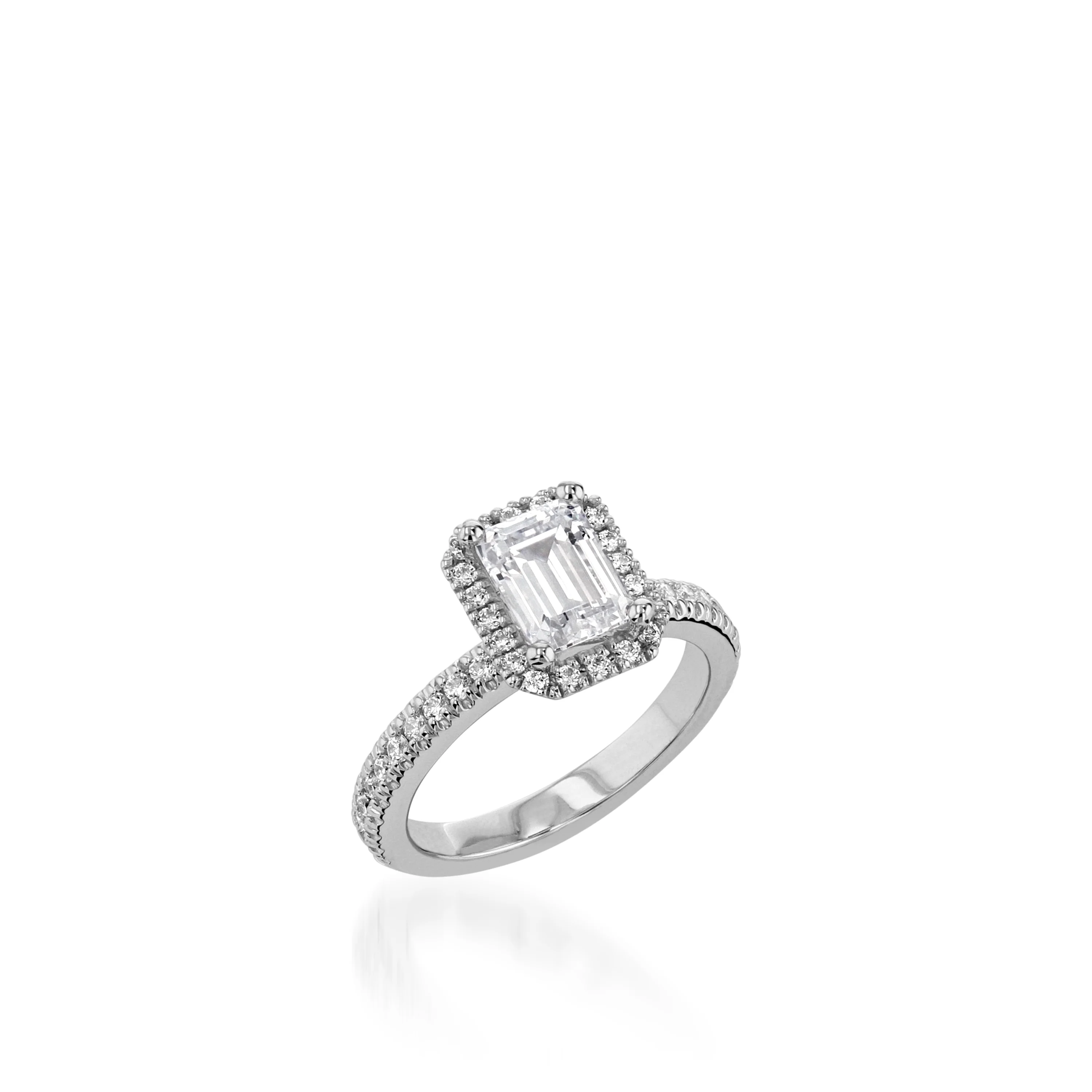 Majesty Emerald Cut Yellow Gold Engagement Ring - Image 2