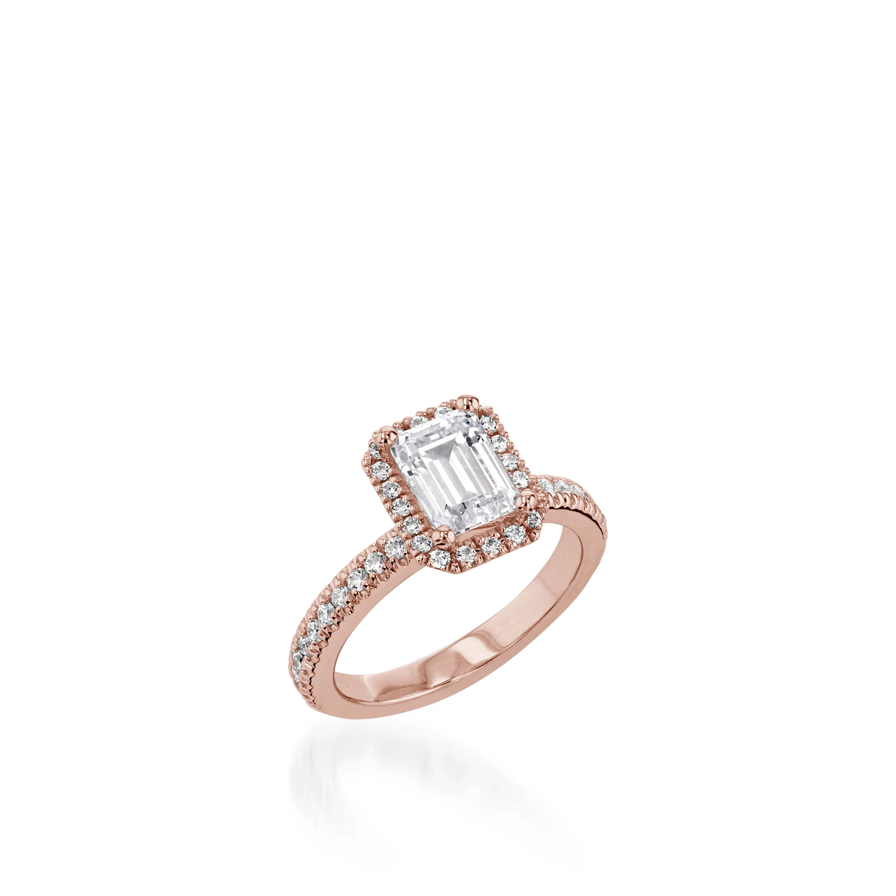 Majesty Emerald Cut Yellow Gold Engagement Ring - Image 3