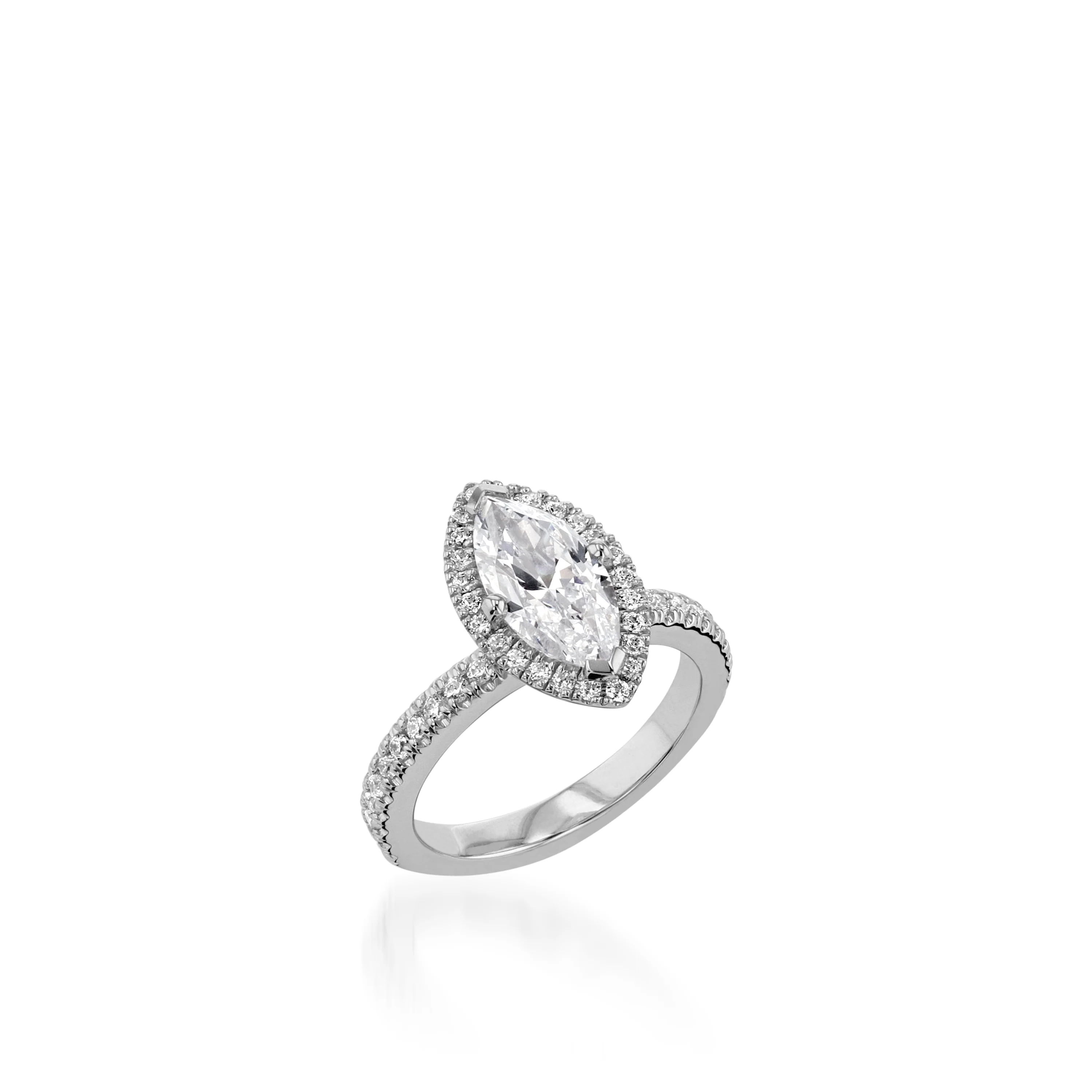 Majesty Marquise White Gold Engagement Ring