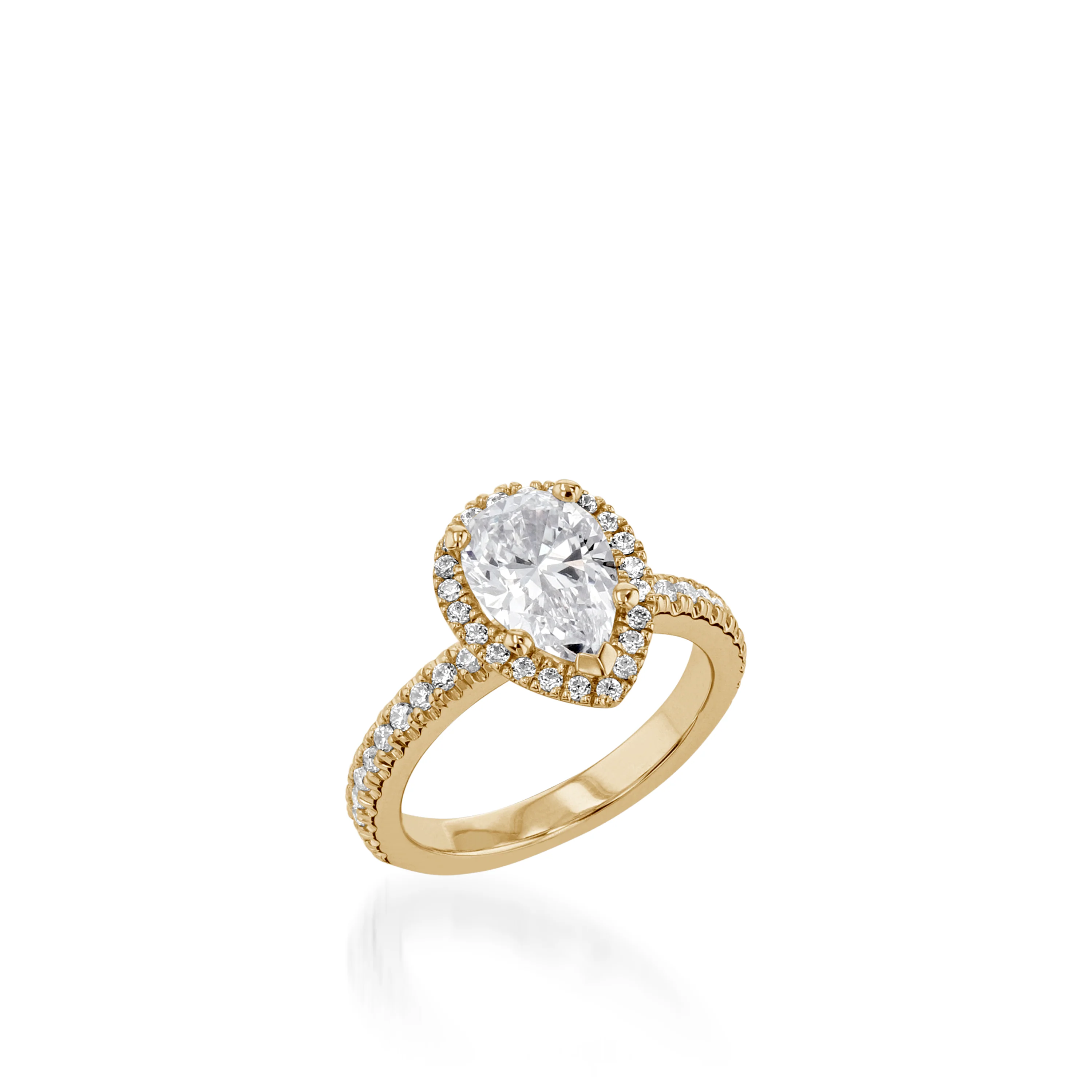 Majesty Pear White Gold Engagement Ring - Image 2