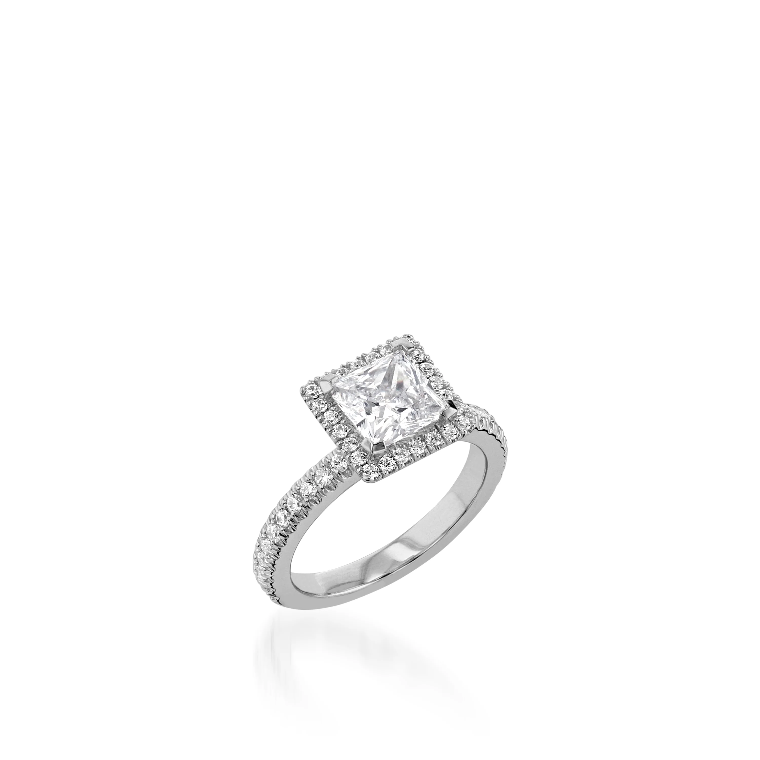 Majesty Princess Cut White Gold Engagement Ring - Image 5
