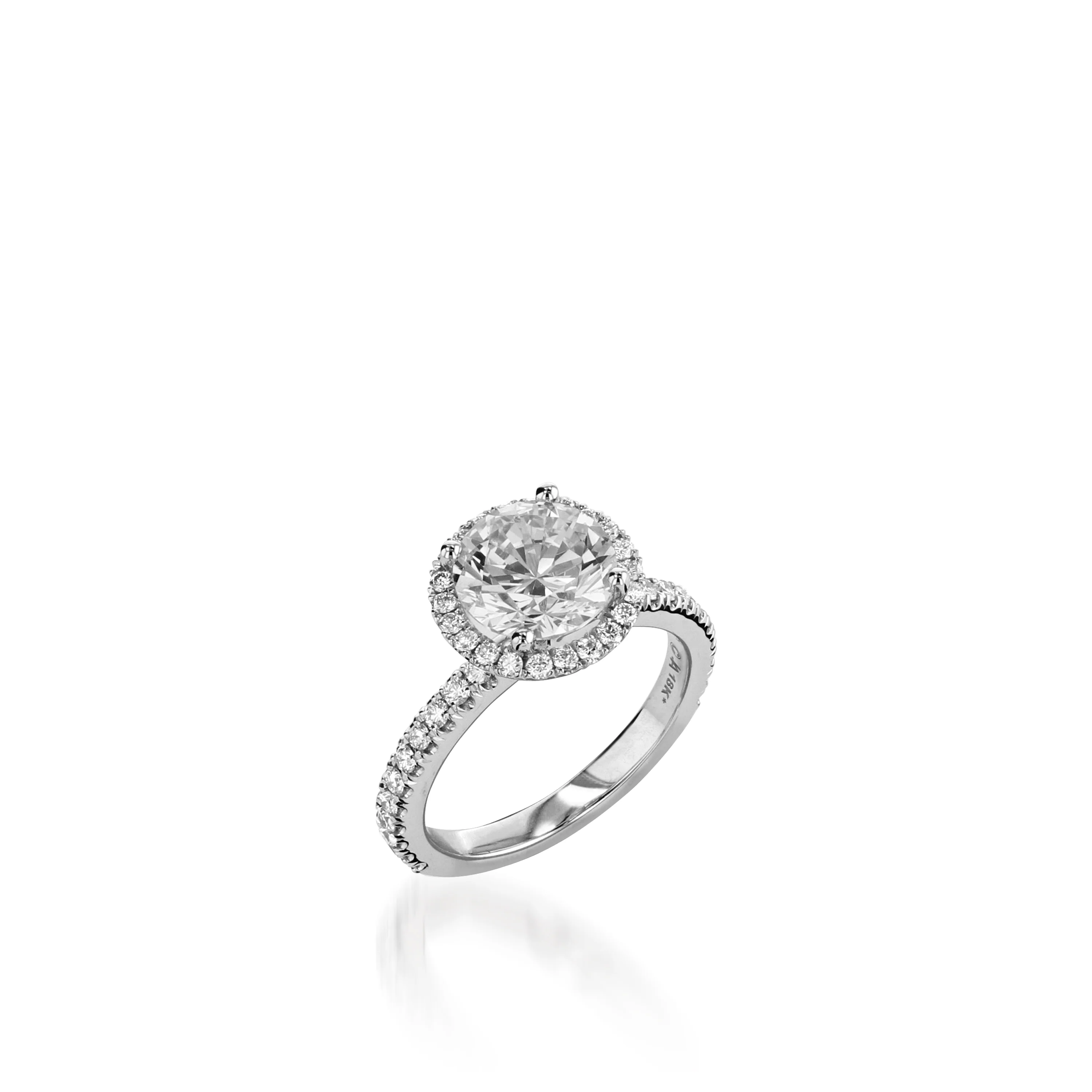 Majesty Round White Gold Engagement Ring - Image 4