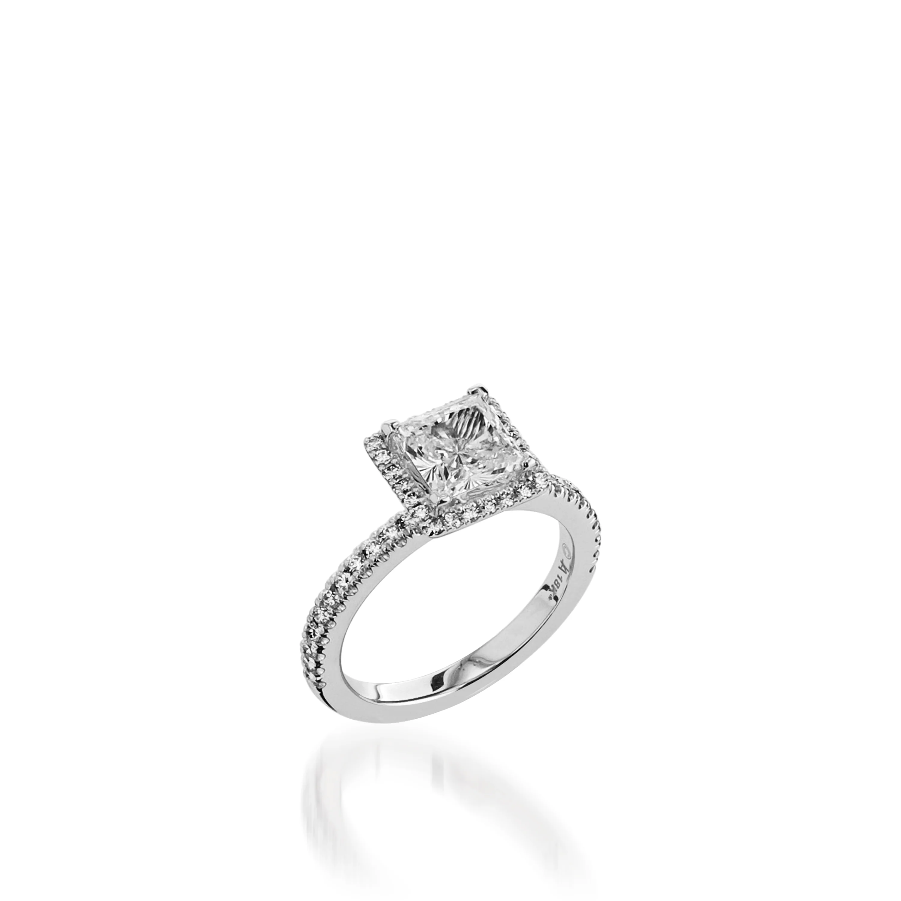 Majesty Princess Cut Yellow Gold Engagement Ring - Image 2