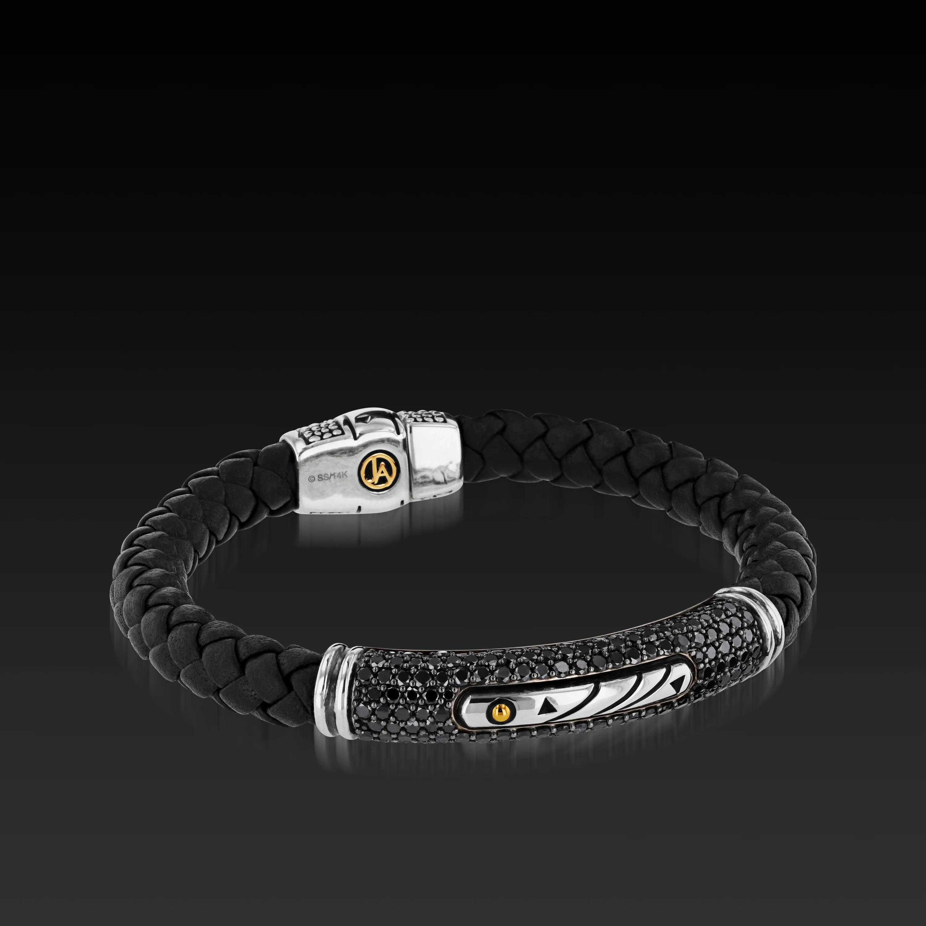 Matrix Black Diamond Leather Bracelet - Image 3