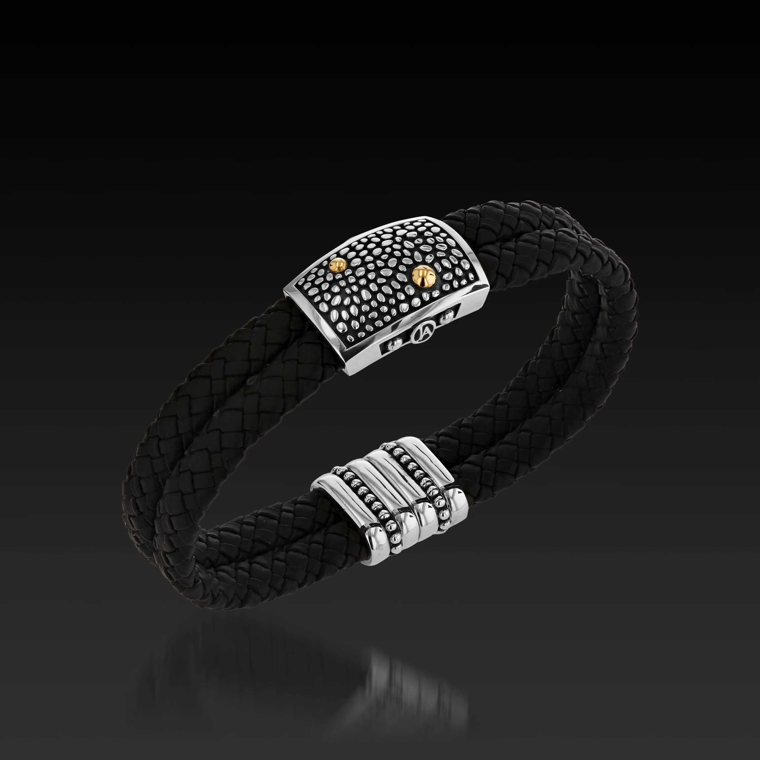 Matrix Black Double Leather Bracelet