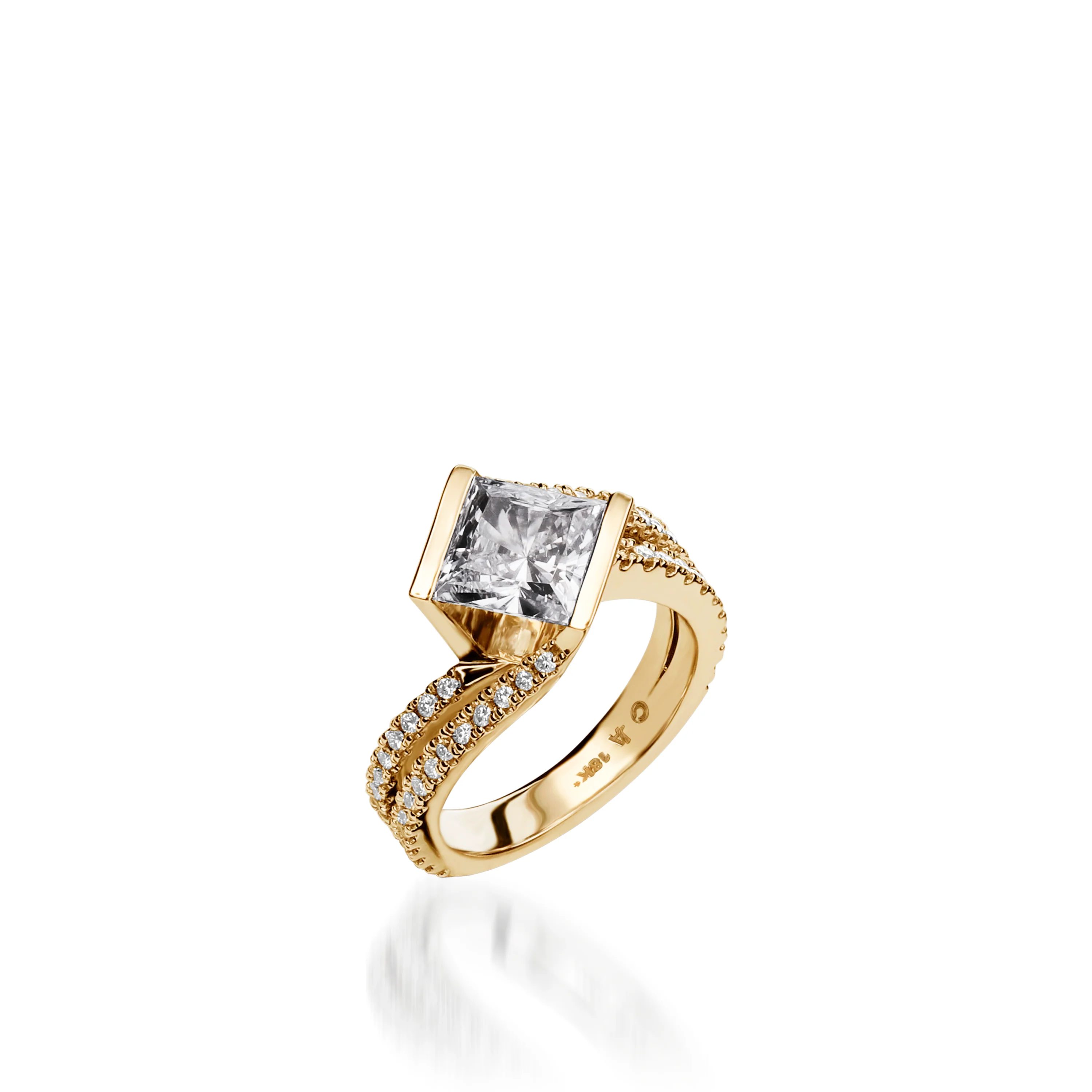 Mystere Yellow Gold Engagement Ring - Image 3