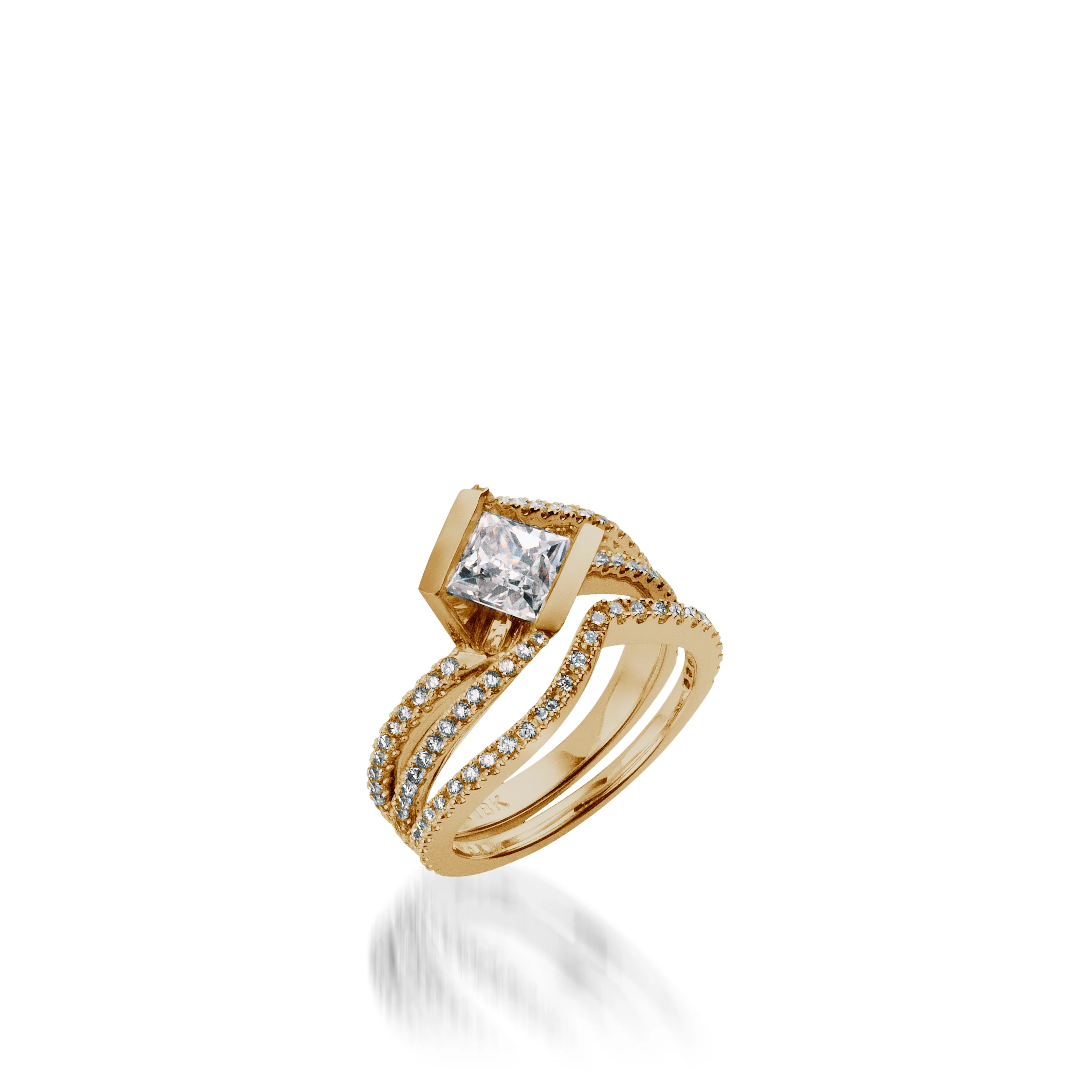 Mystere Yellow Gold Engagement Ring - Image 4