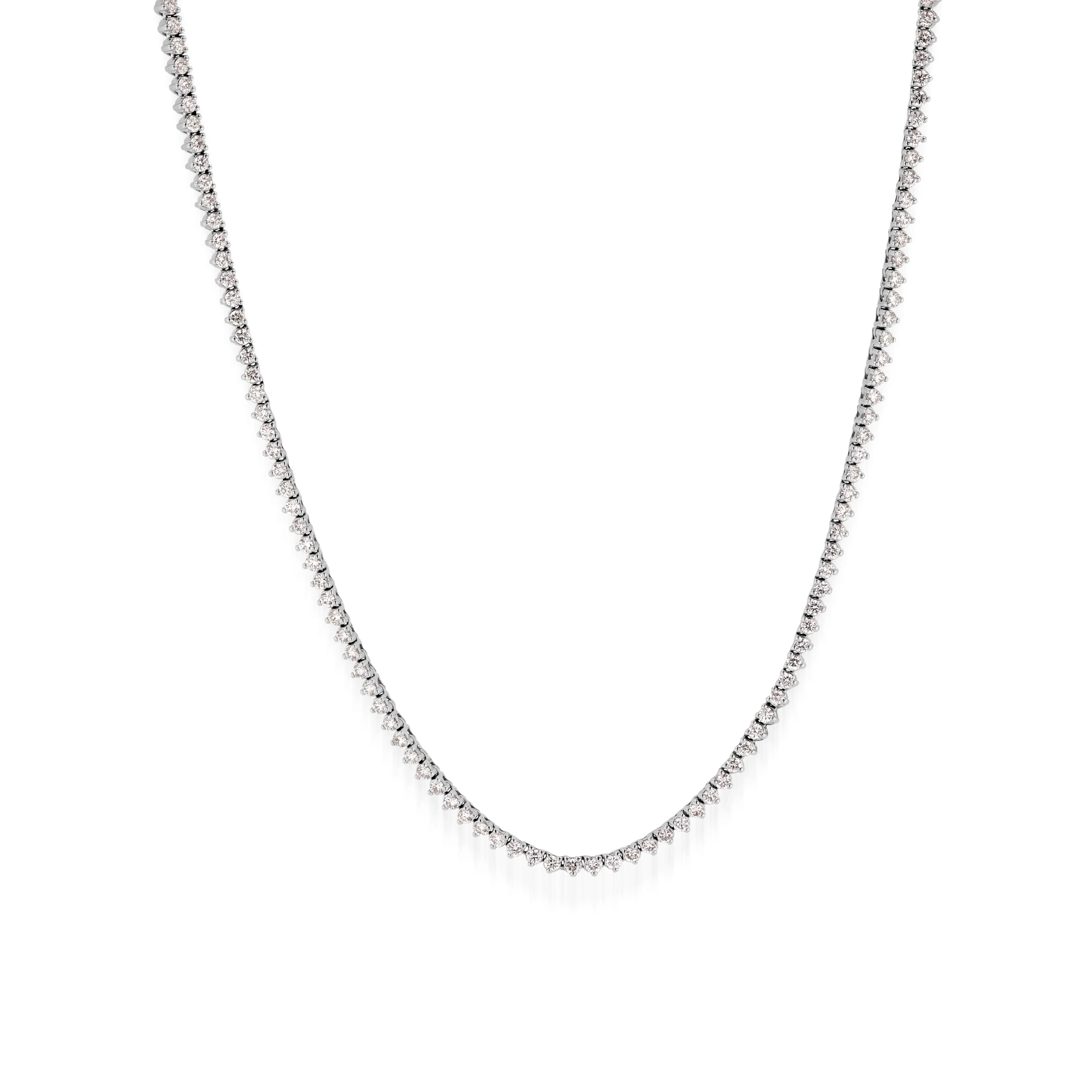 Natural Diamond Tennis Necklace 6-9 Total Carat Weight