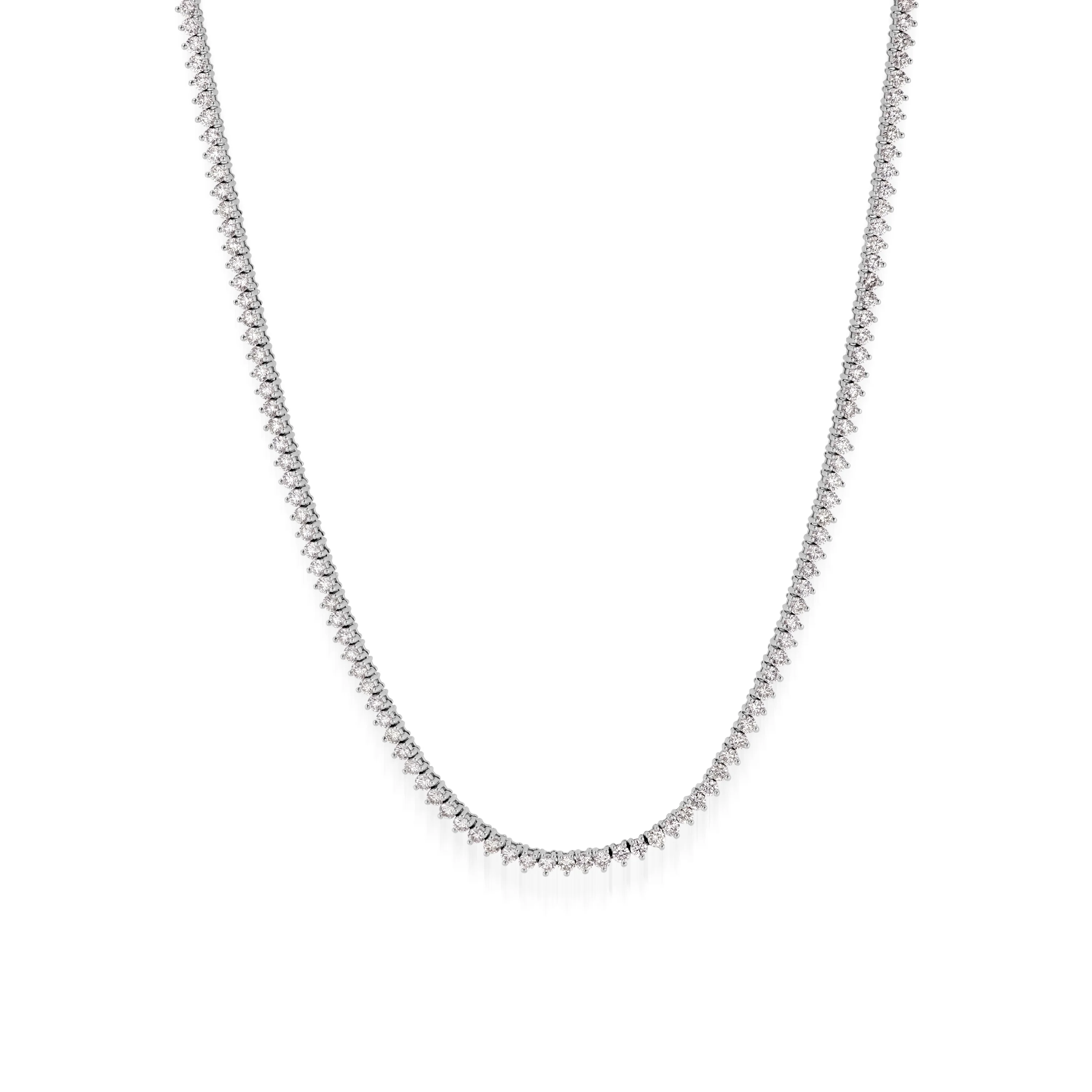 Natural Diamond Tennis Necklace 6-9 Total Carat Weight - Image 2