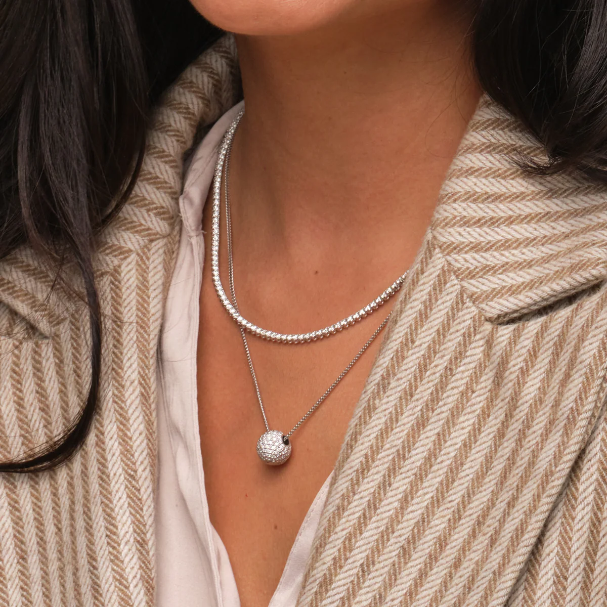 Natural Diamond Tennis Necklace 6-9 Total Carat Weight - Image 3