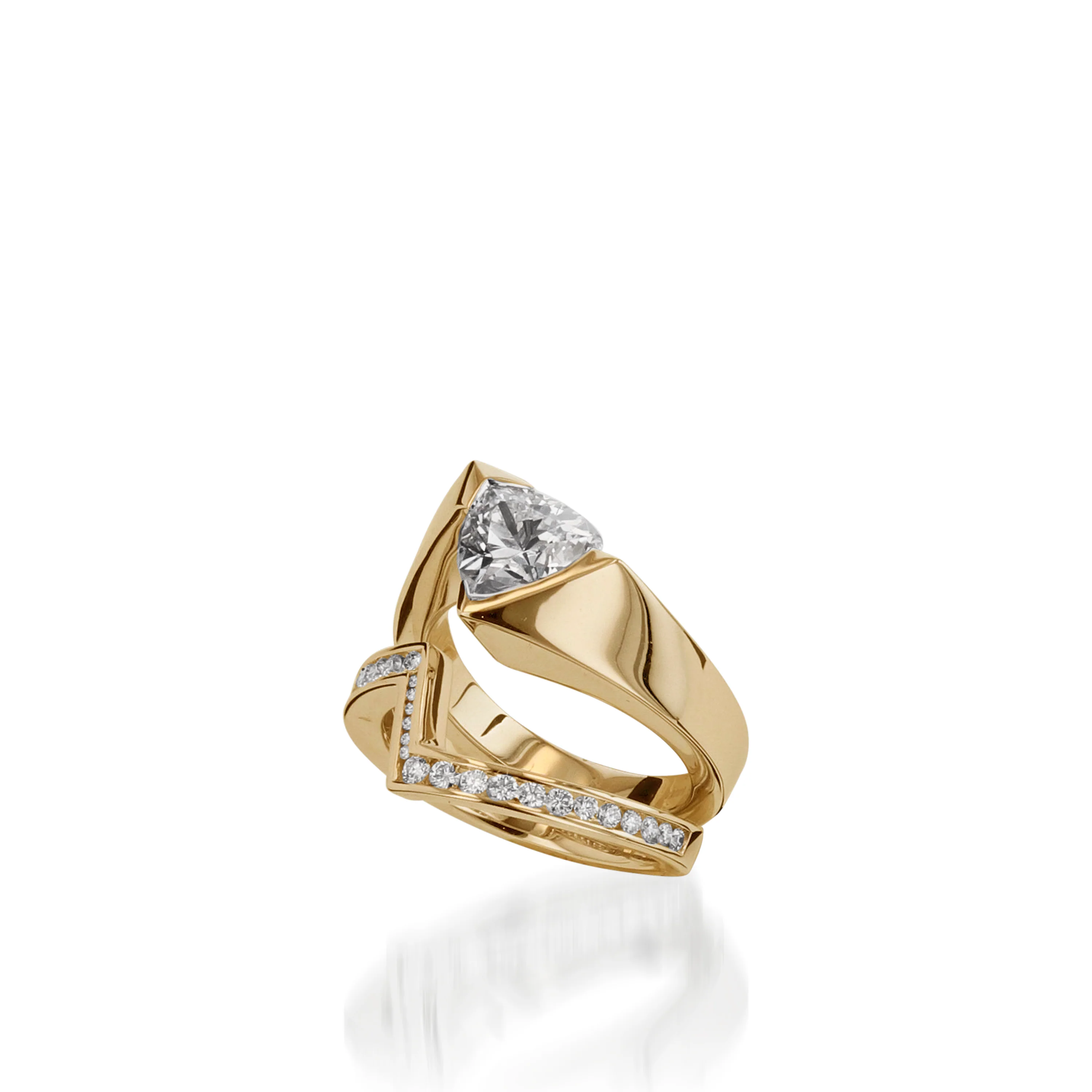 Optica Yellow Gold Engagement Ring - Image 2