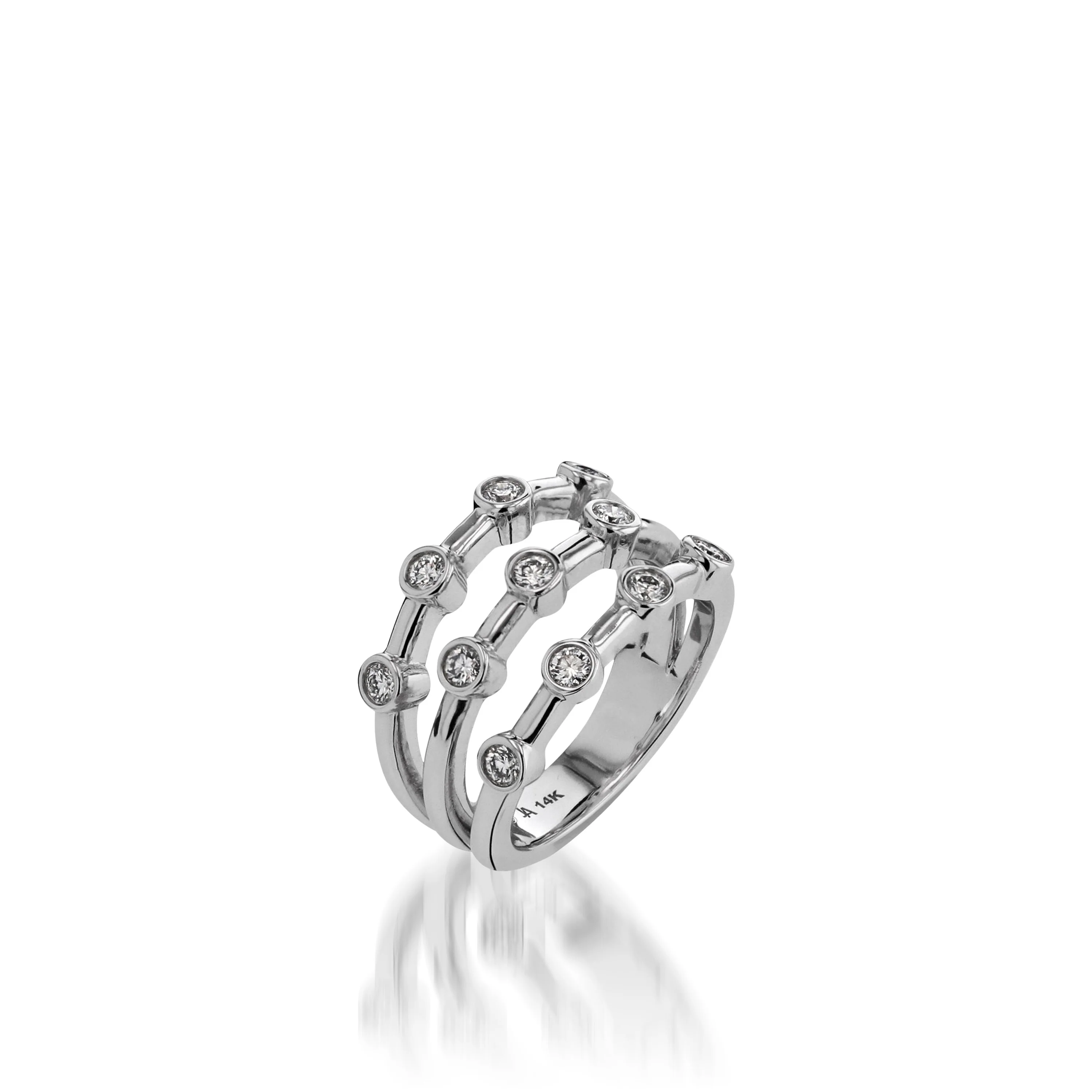 Paloma Three-Row Diamond Ring - Image 3