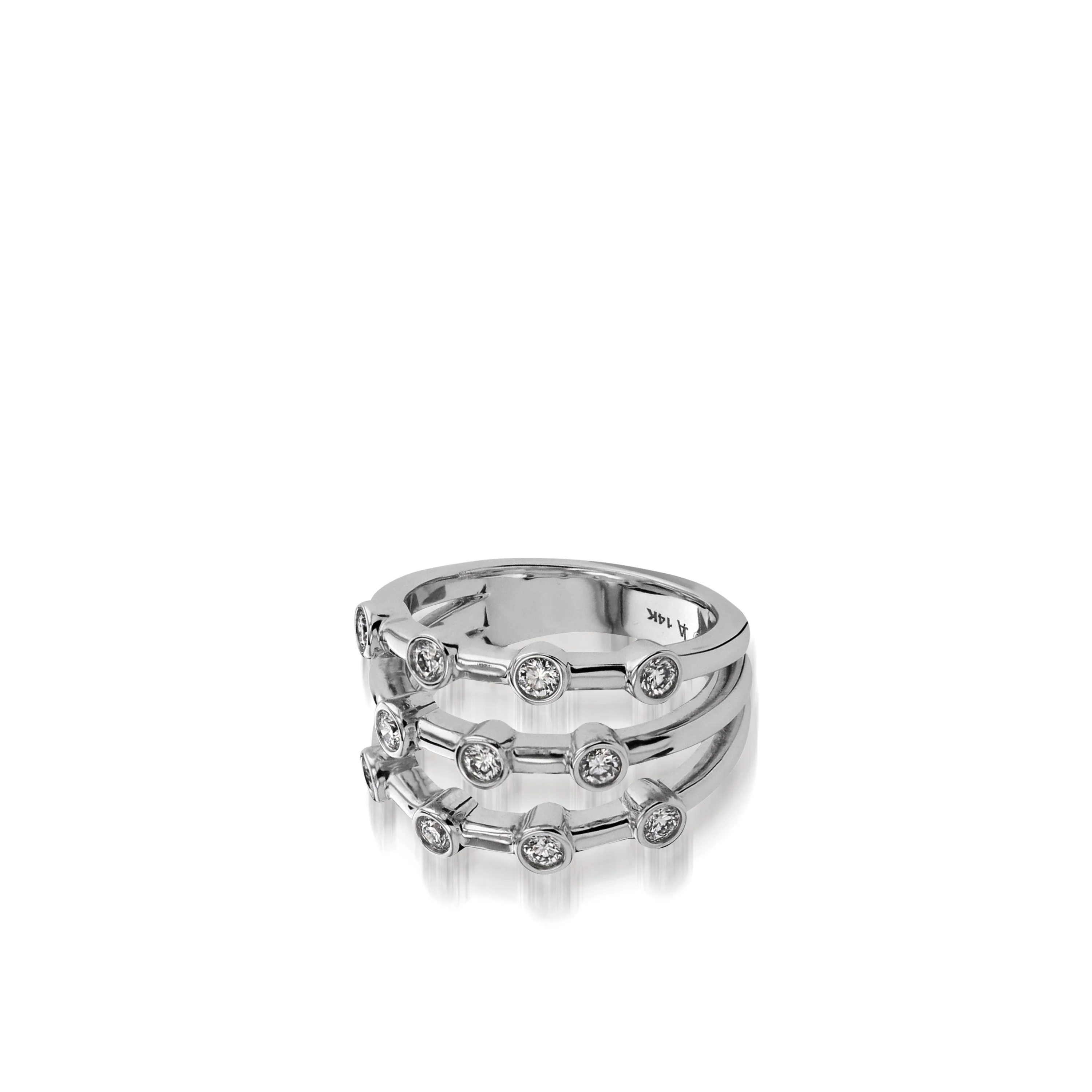 Paloma Three-Row Diamond Ring - Image 4