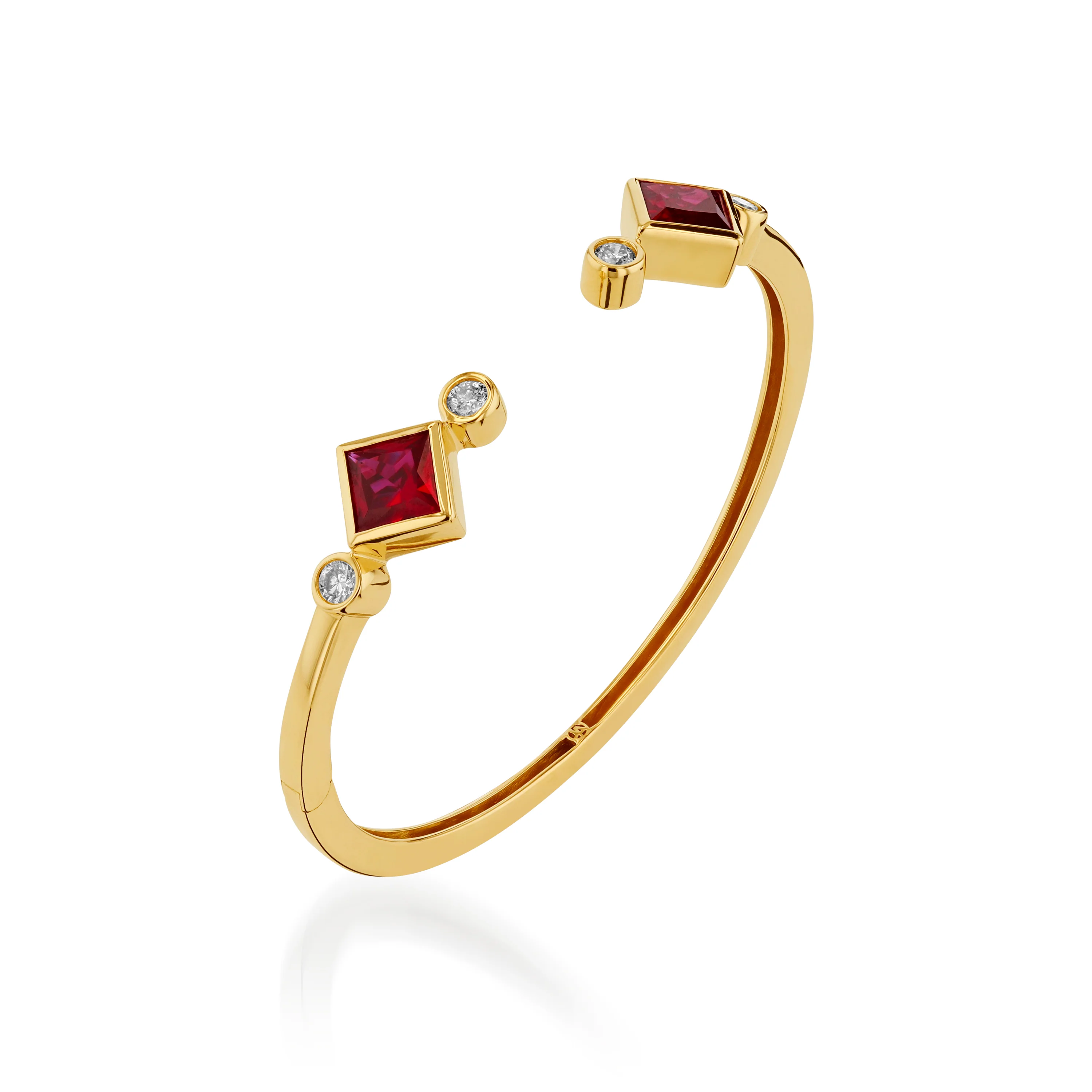 Paloma Lab-Grown Gemstone Hinged Cuff - Image 3