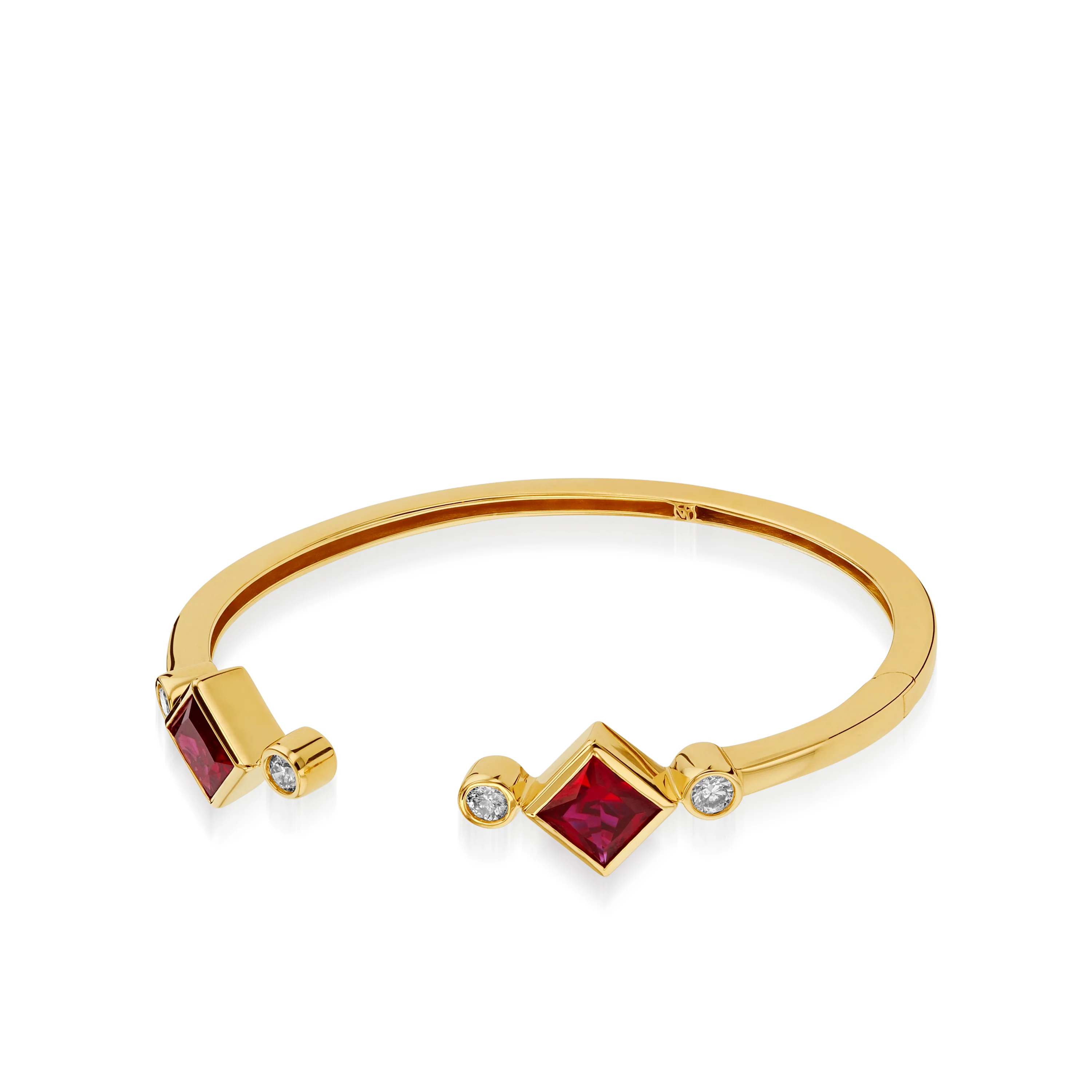 Paloma Lab-Grown Gemstone Hinged Cuff - Image 4