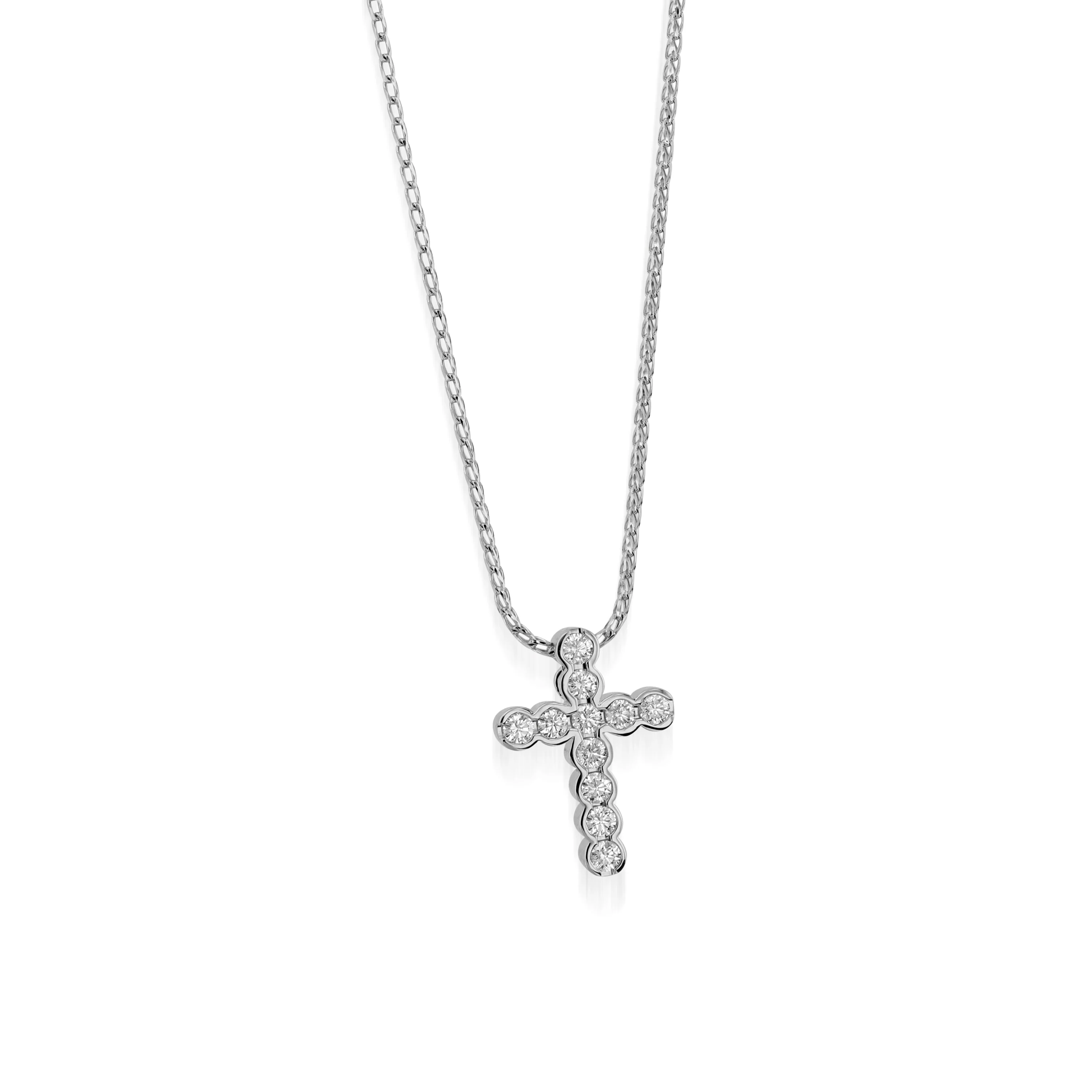 Paloma Petite Diamond Cross Medallion Pendant - Image 3